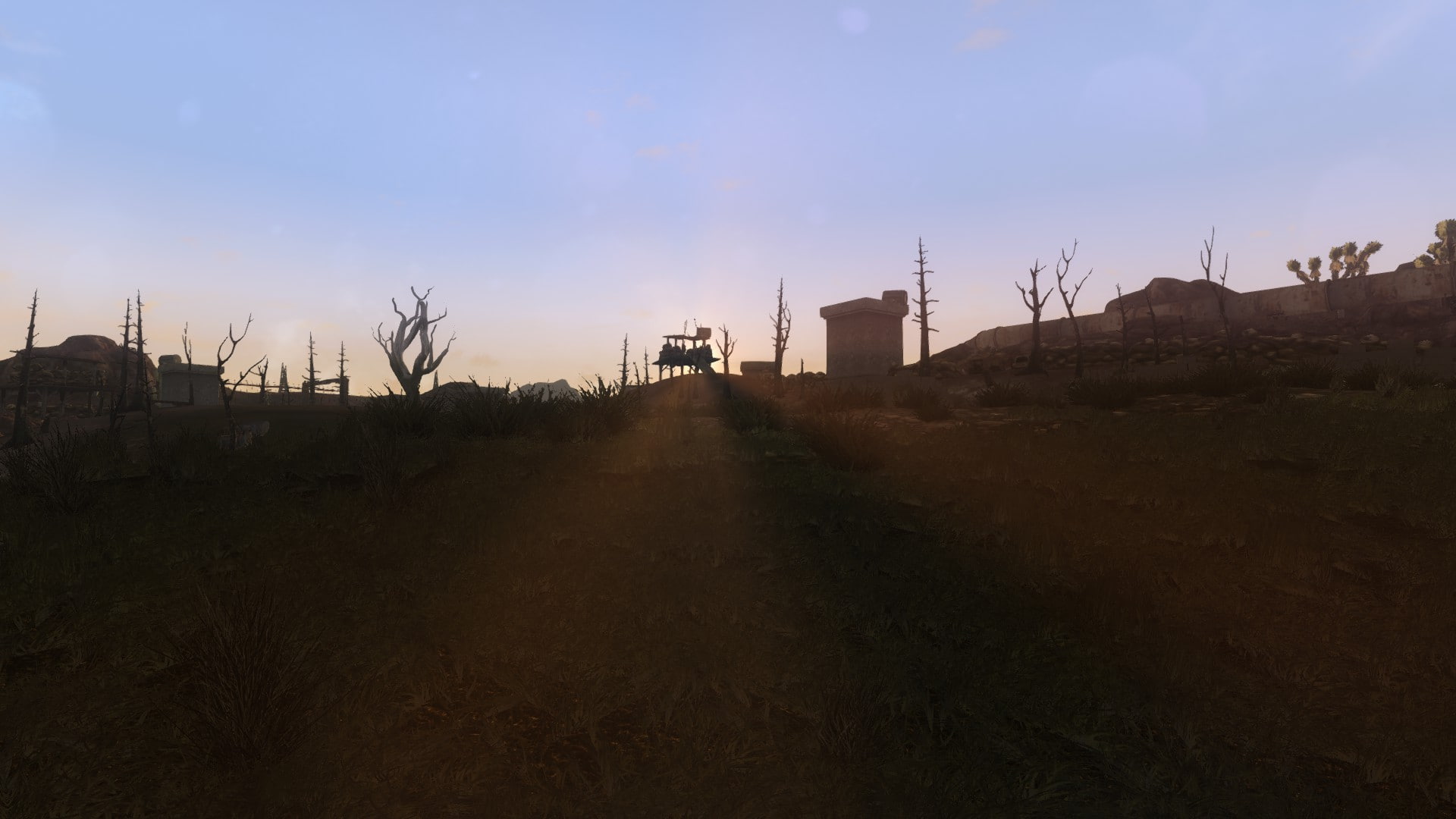 apocalyptic, Fallout: New Vegas, video games, screen shot, 1080P, sun rays, HD Wallpaper