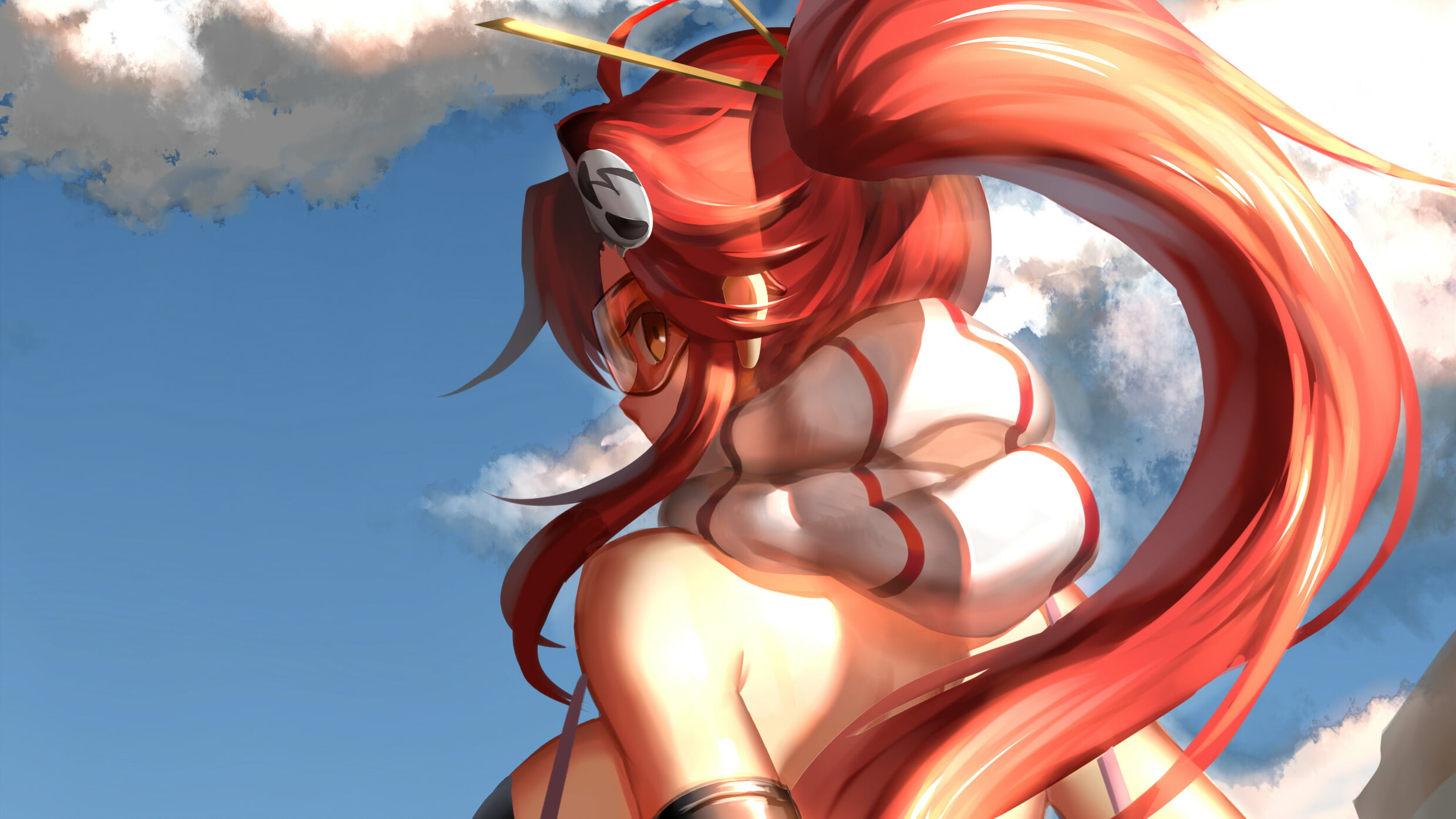 nature, sunlight, blue, Littner Yoko, outdoors, sculpture, artwork, day, close-up, art and craft, architecture, directly below, Tengen Toppa Gurren Lagann, HD Wallpaper