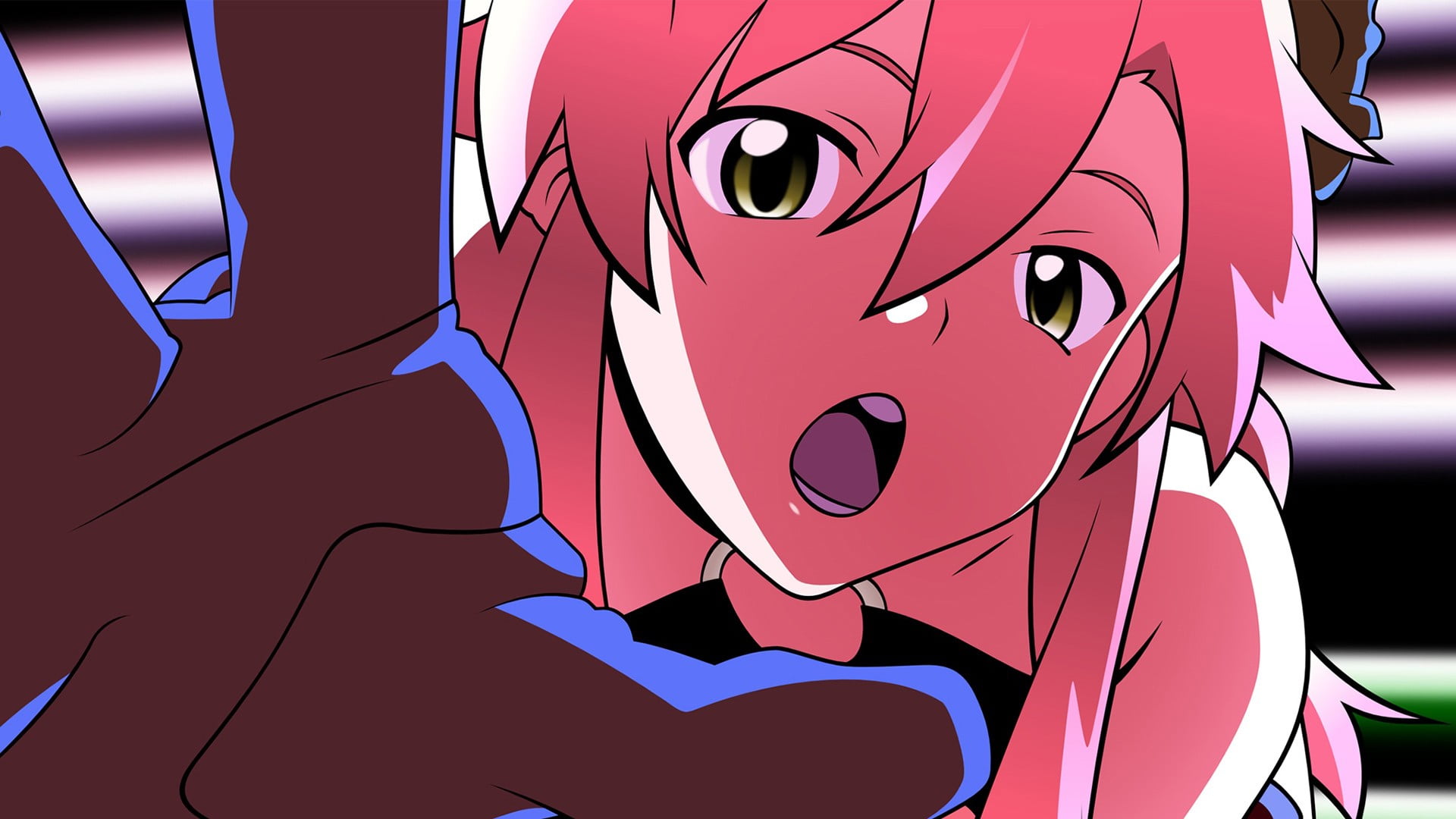 outdoors, art and craft, nature, creativity, 1080P, male likeness, anime, Littner Yoko, pink color, anime girls, no people, cartoon, close-up, Tengen Toppa Gurren Lagann, HD Wallpaper