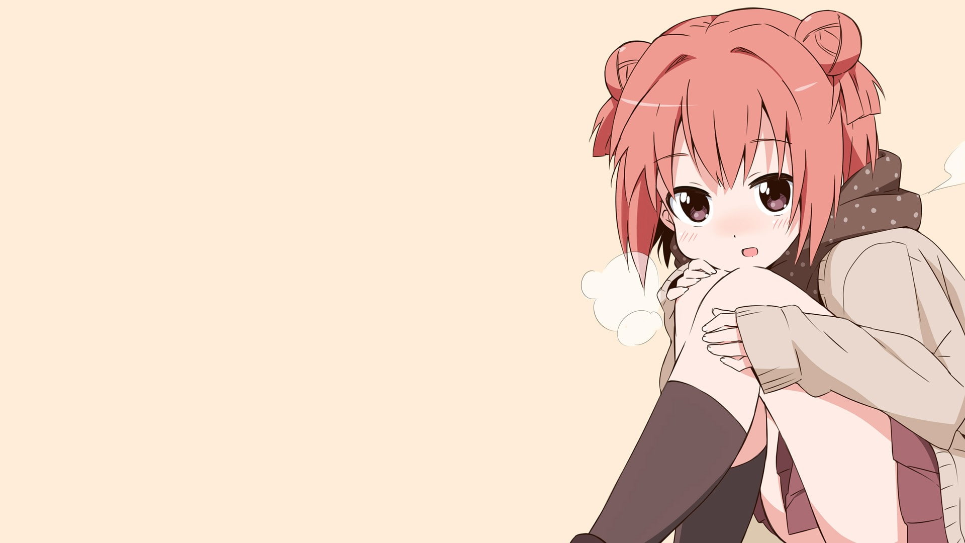 colored background, cut out, people, anime, emotion, disguise, copy space, Akaza Akari, human representation, anime girls, indoors, representation, Yuru Yuri, HD Wallpaper