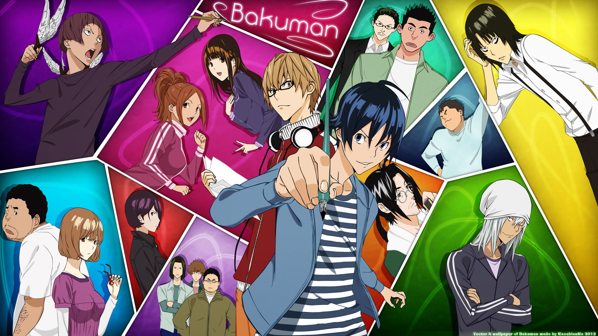 leisure activity, Moritaka Mashiro, women, 1080P, adolescence, Niizuma Eiji, crowd, multi colored, friendship, togetherness, Kaya Miyoshi, Miho Azuki, HD Wallpaper