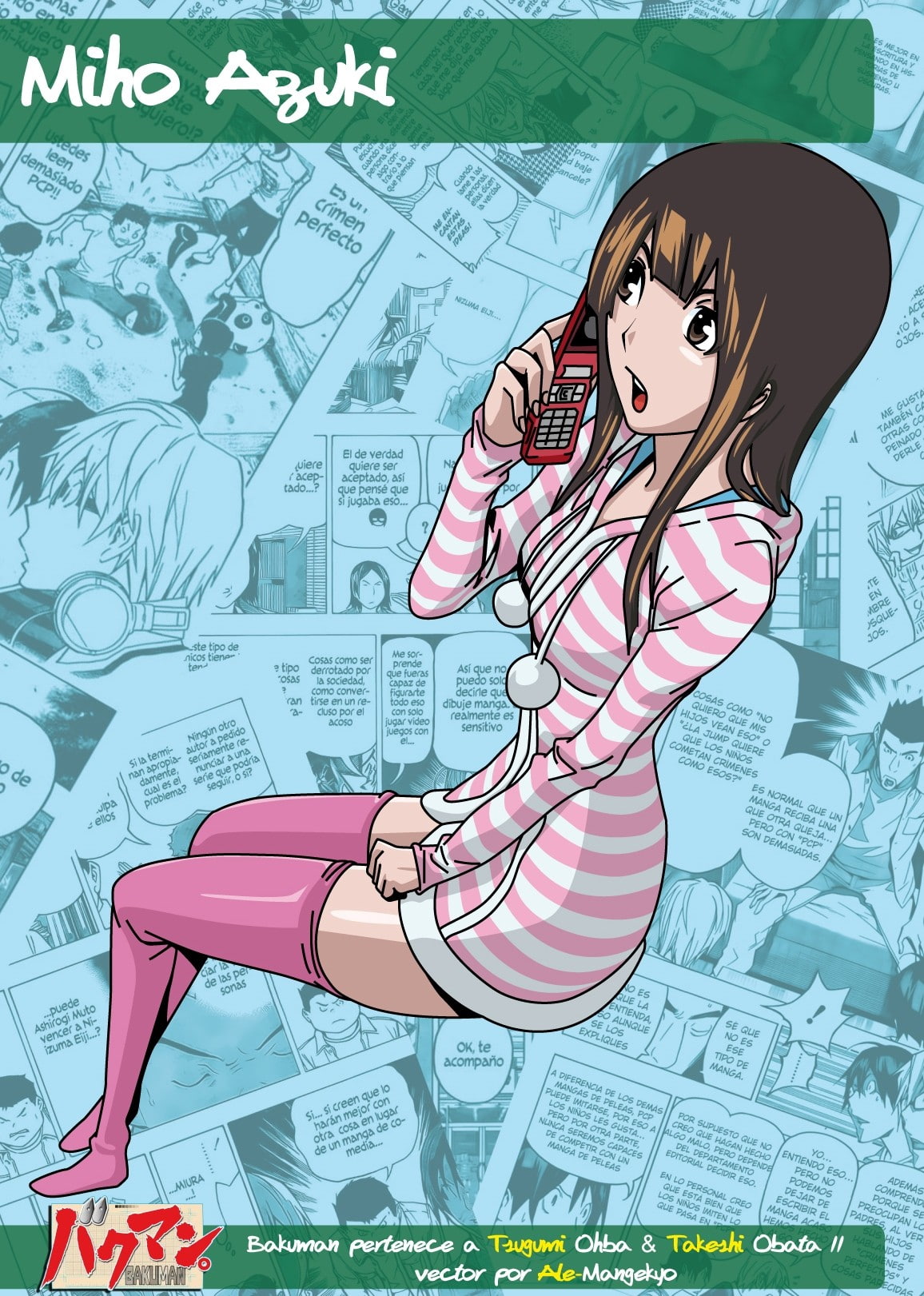 Bakuman, 720P, Miho Azuki, anime, Phone HD Wallpaper