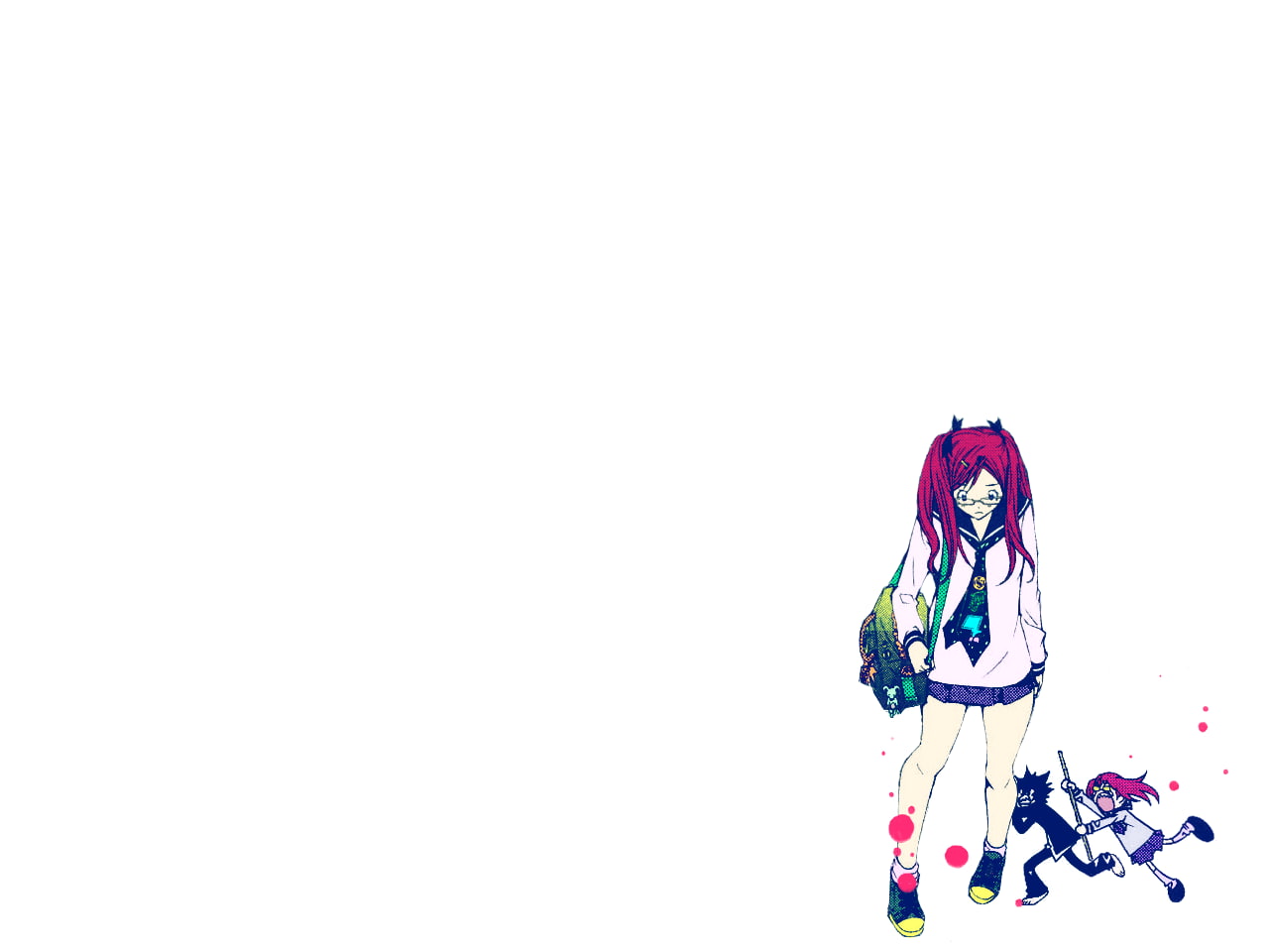 Air Gear, lifestyles, winter, cold temperature, multi colored, Noyamano Ringo, nature, warm clothing, anime girls, outdoors, snow, day, white background, HD Wallpaper