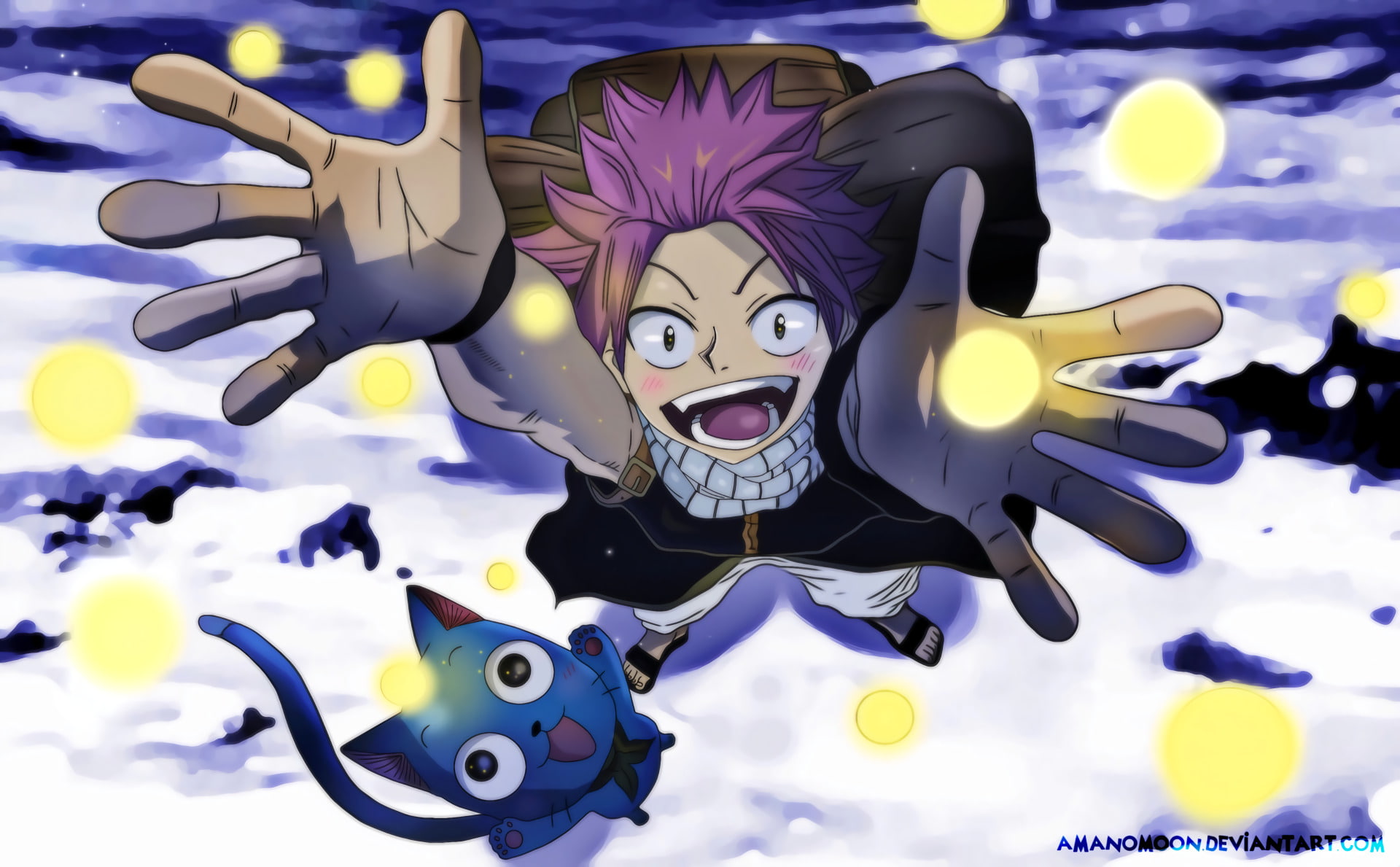 Happy (Fairy Tail), Natsu Dragneel, 1080P, Anime, Fairy Tail, HD Wallpaper