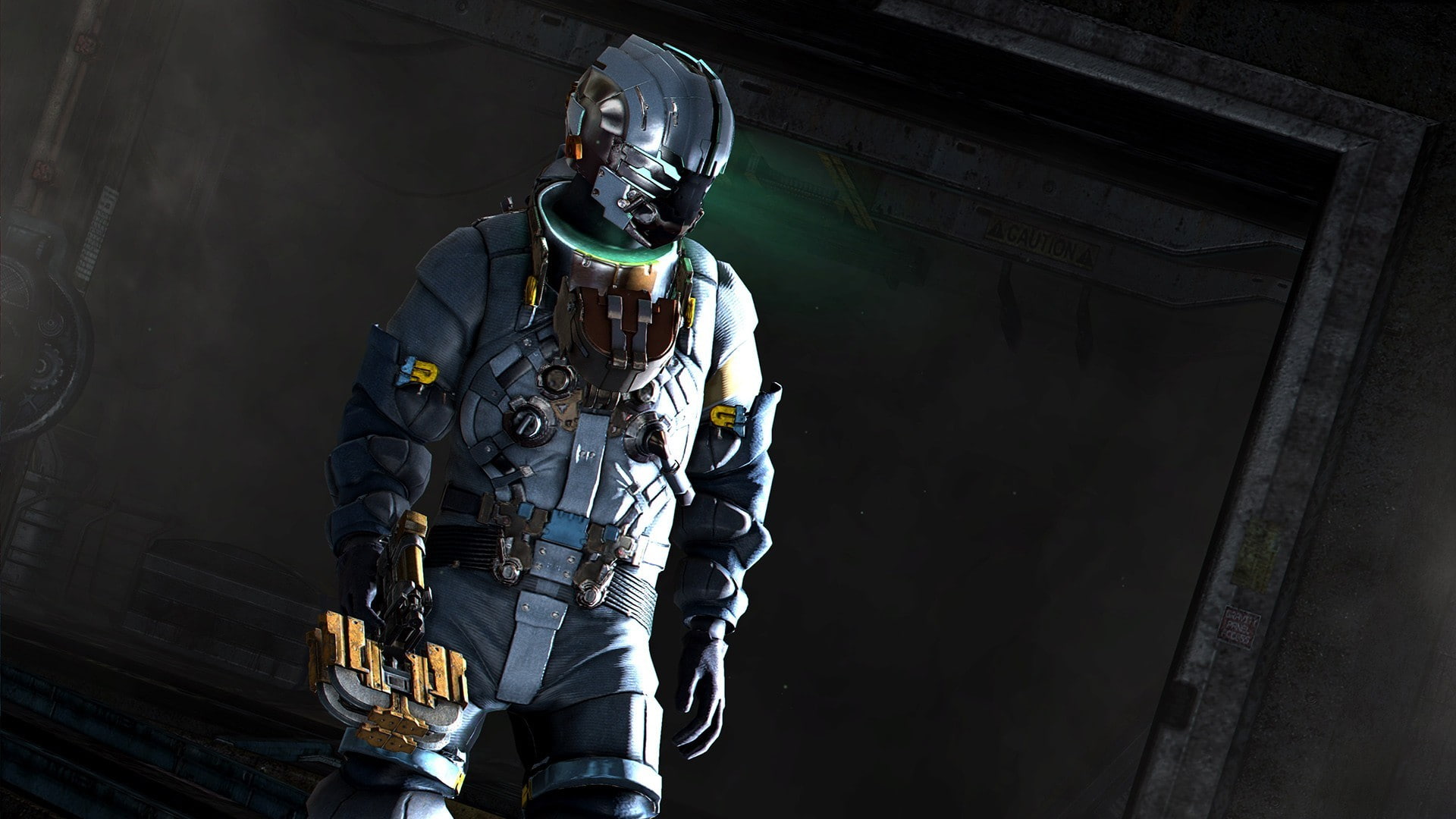 men, helmet, security, standing, Dead Space 3, uniform, headwear, three quarter length, day, clothing, protective mask - workwear, protection, government, HD Wallpaper