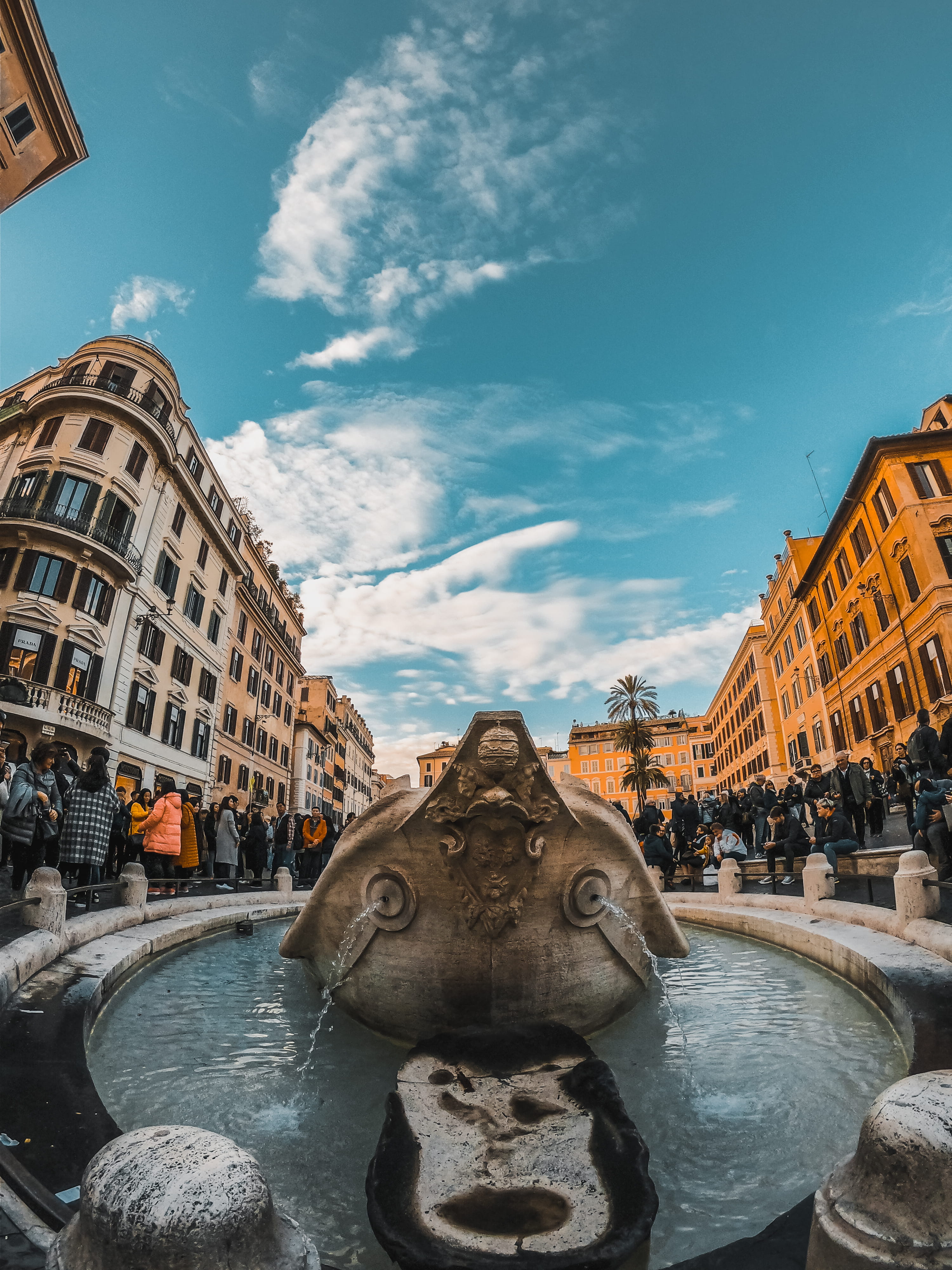 city, nature, canal, creativity, roma, building exterior, sculpture, cloud - sky, statue, building, art and craft, piazza di spagna, human representation, Phone HD Wallpaper