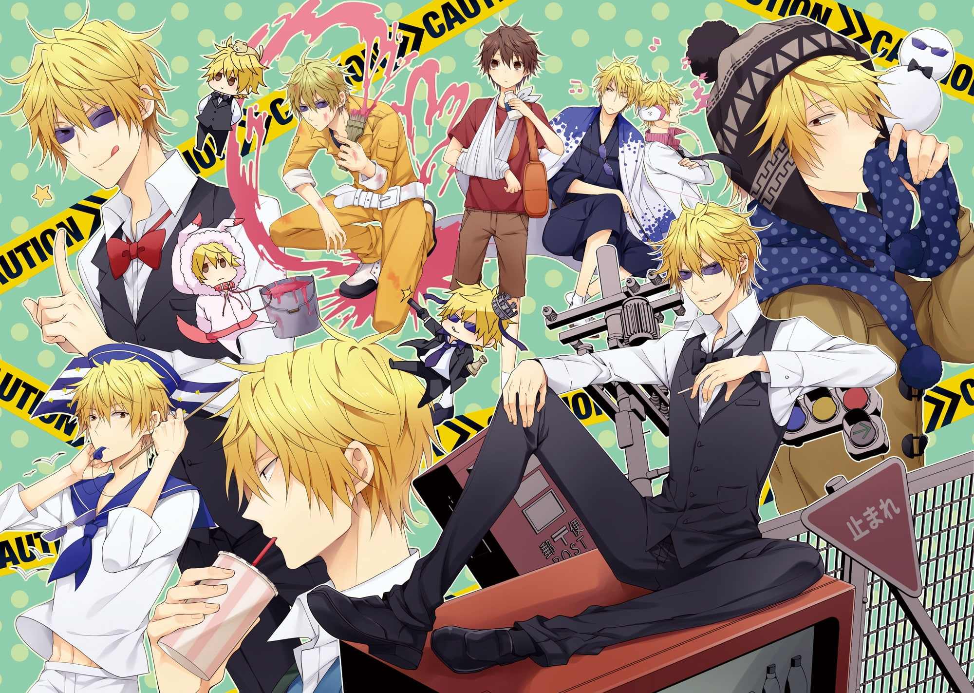 arts culture and entertainment, men, crowd, togetherness, sitting, lifestyles, women, anime boys, representation, leisure activity, heiwajima shizuo, day, HD Wallpaper