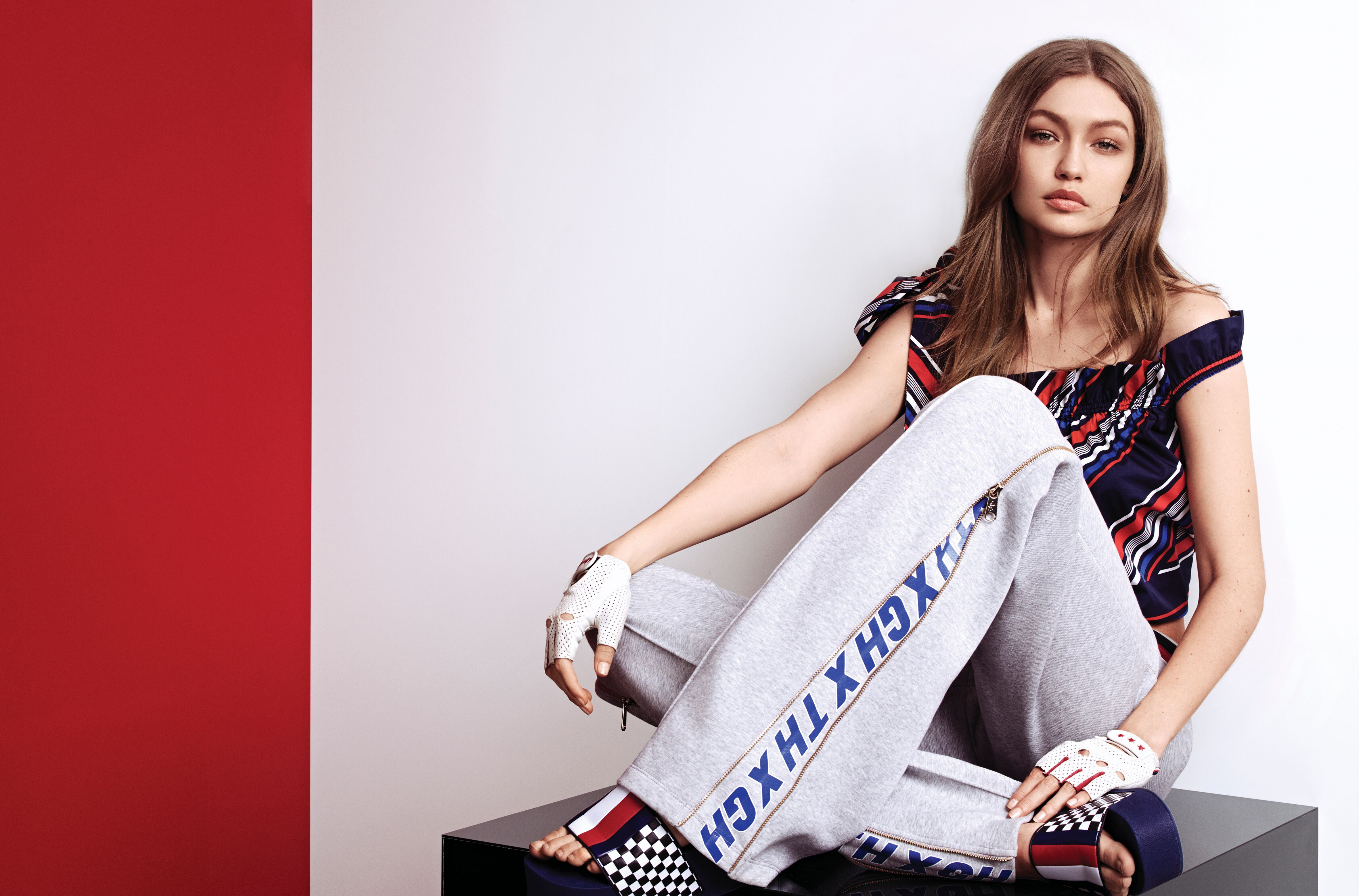 4K, 4K, Tommy Hilfiger, Photoshoot, Gigi Hadid, HD Wallpaper