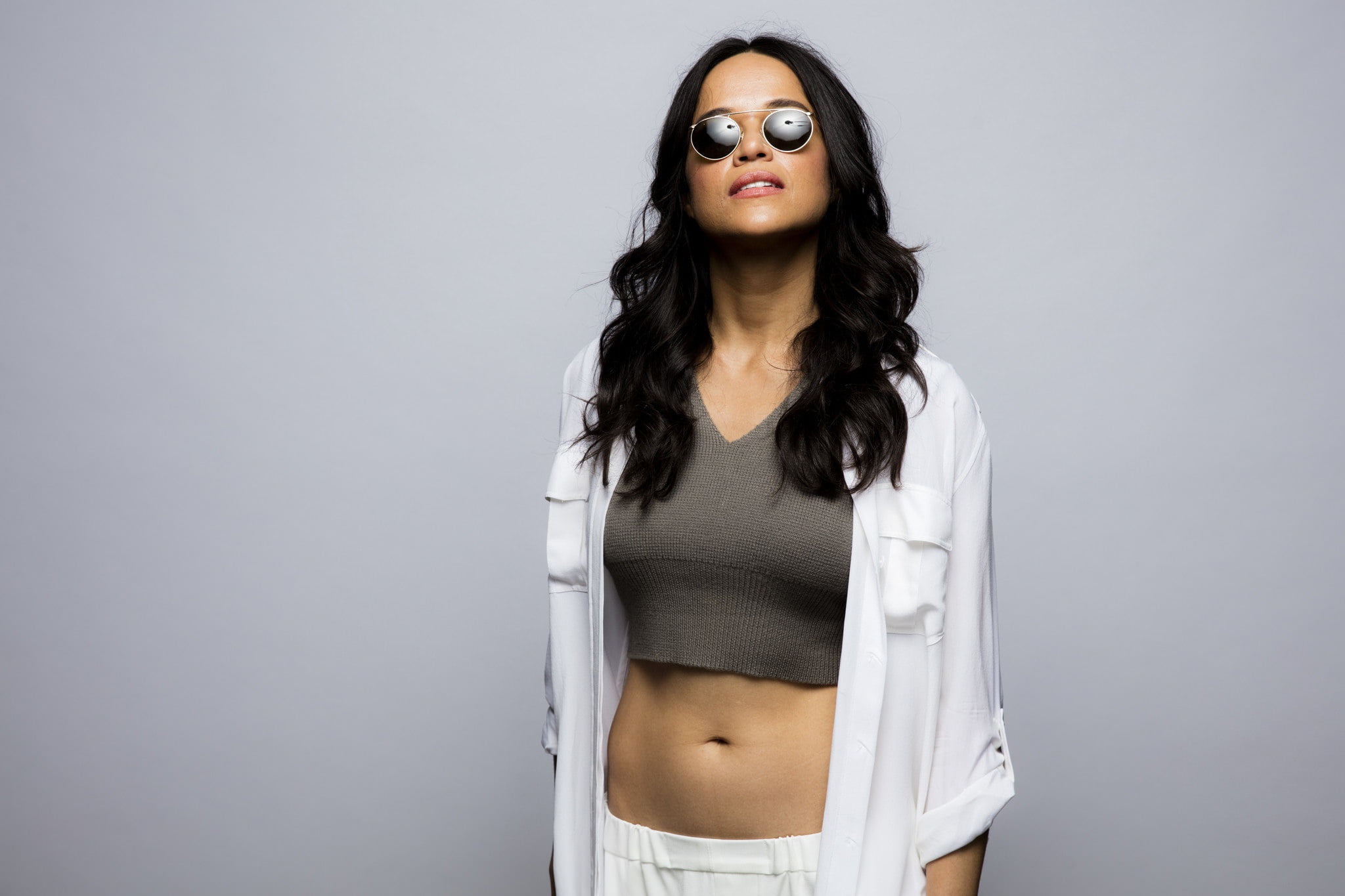 Sunglasses, American, Actresses, Actress, Long Hair, Michelle Rodriguez, Black Hair, 1080P, Smile, HD Wallpaper