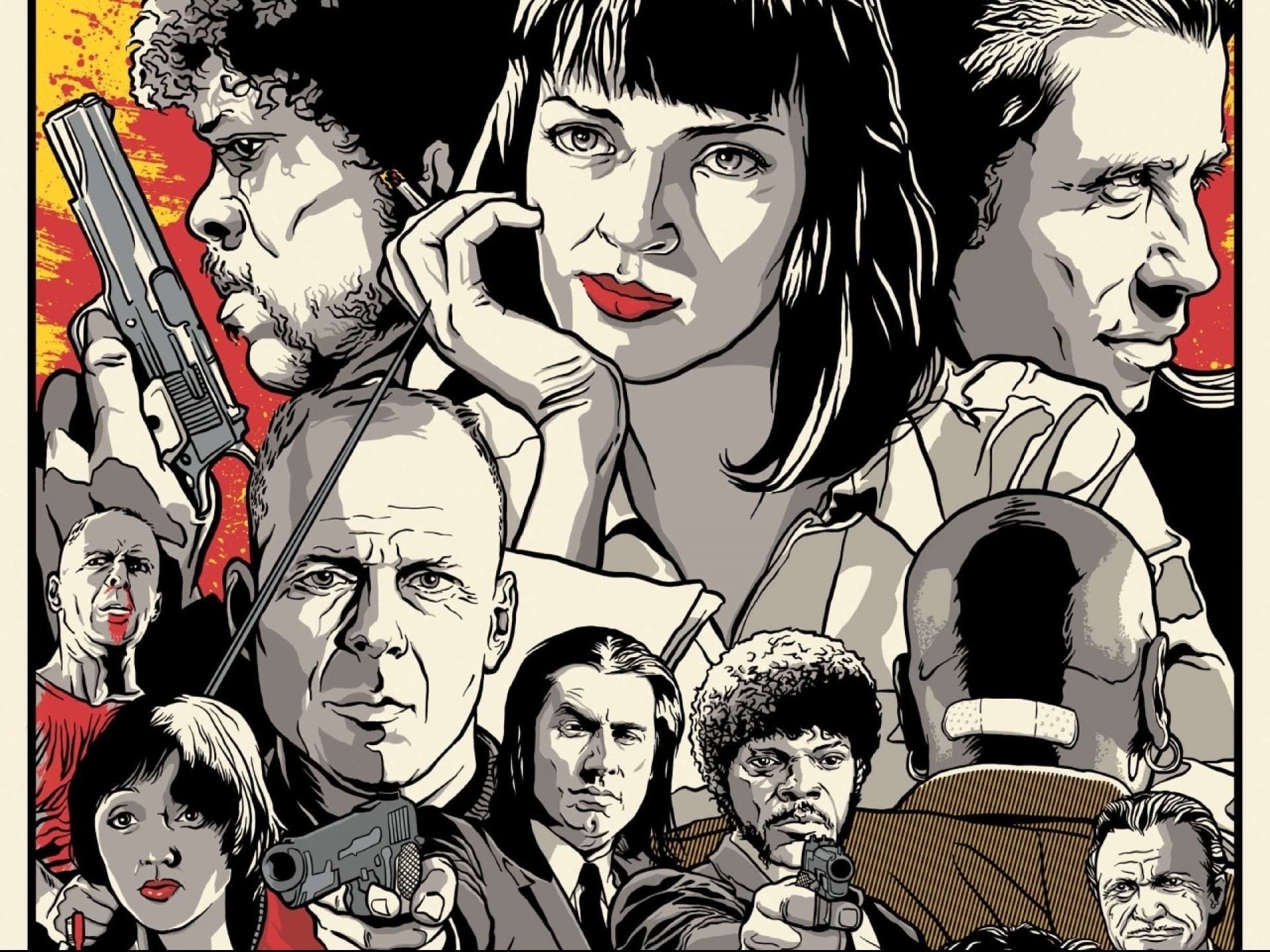 thriller, crime, fiction, comedy, 1080P, drama, pulp, HD Wallpaper