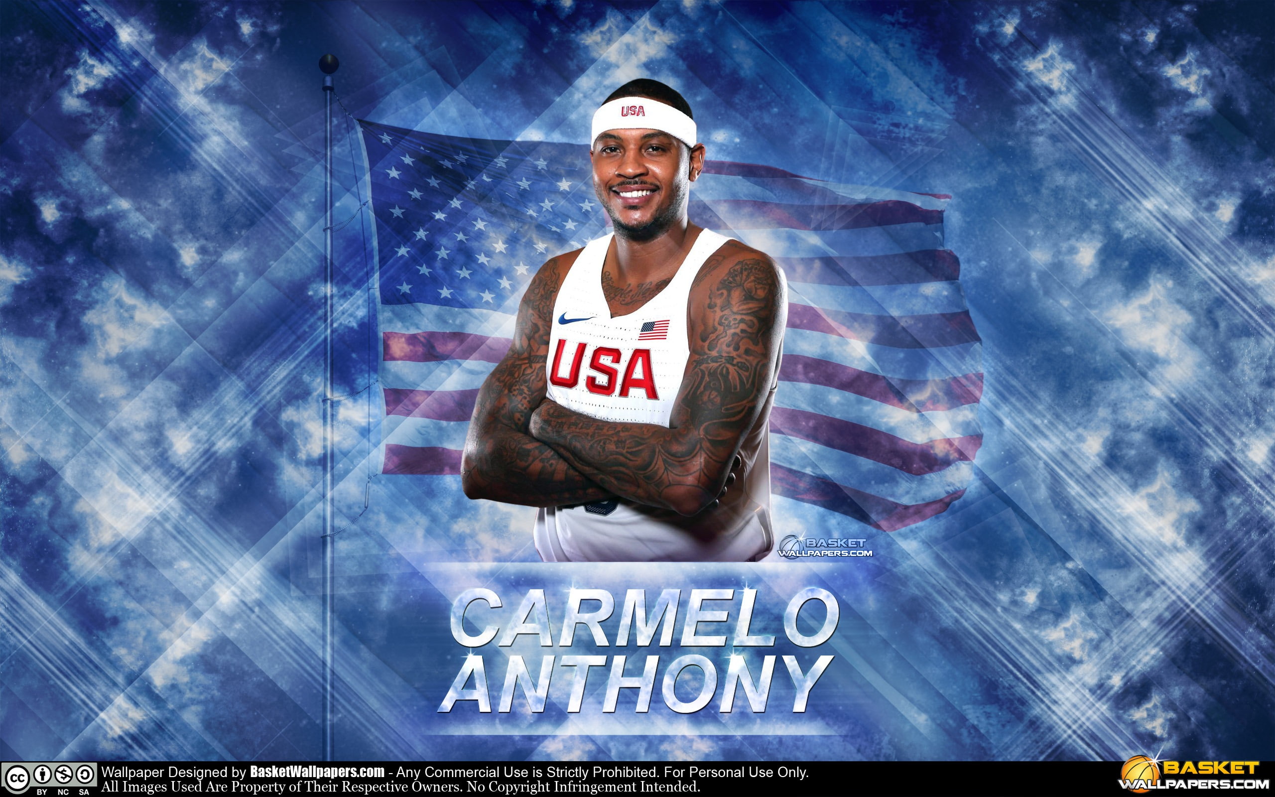 nba, adult, men, communication, carmelo, looking at camera, digital composite, one person, anthony, cheerful, western script, happiness, young adult, real people, HD Wallpaper