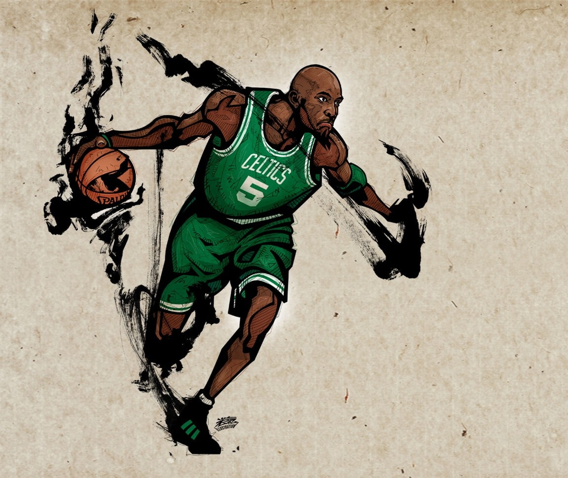 480P, art, x, celtics, sports, hd, garnett, NBA, boston, basketball, kevin, HD Wallpaper