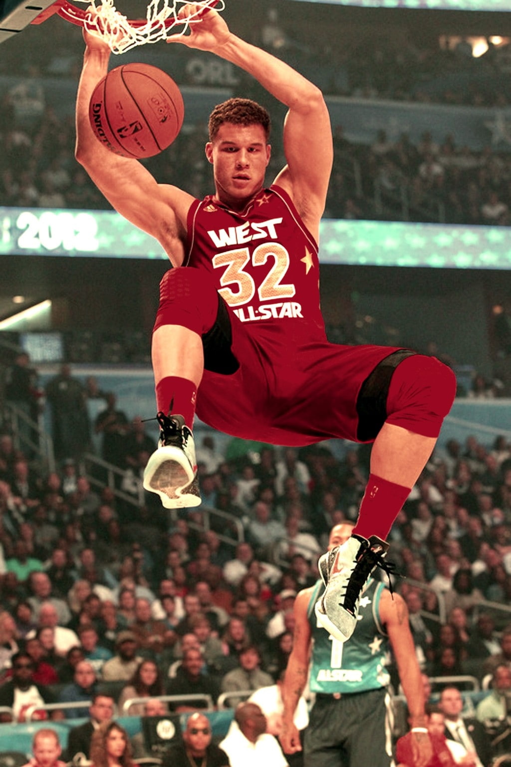 720P, basketball, spalding, sports, dunk, griffin, x, blake, star, hd, art, NBA, athletes, Phone HD Wallpaper