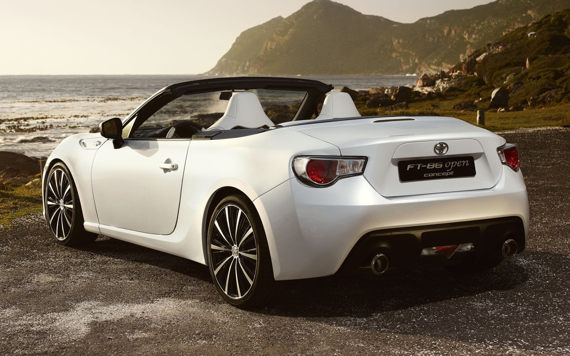 ft, 1080P, FT-86, Concept, Toyota, rear view, open, beach, convertible, HD Wallpaper