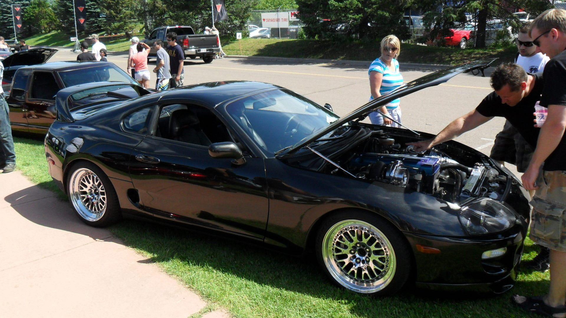 black, car, 1080P, coupe, toyota, cars, supra, turbo, custom, sports coupe, sports, s, HD Wallpaper