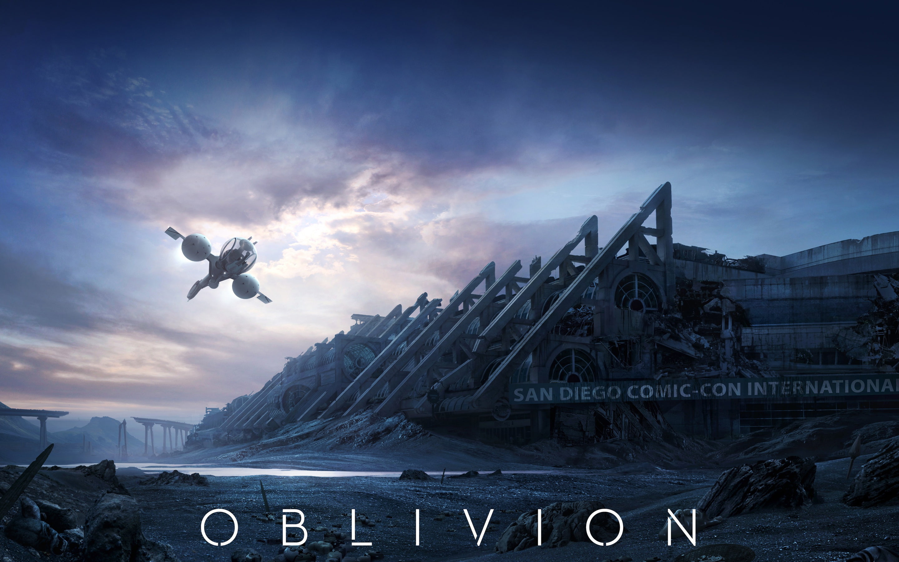 fighting, cruise, technics, film, sci, sci-fi, apocalyptic, oblivion, 2013, clouds, 2K, science, movies, futuristic, action, 1oblivion, spaceship, HD Wallpaper
