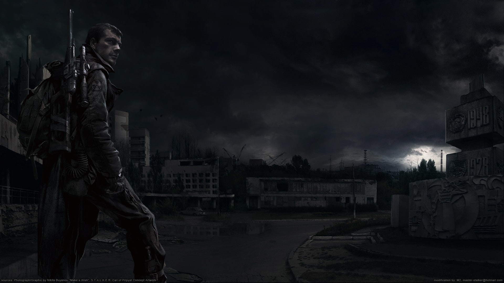 one person, video games, night, city, horror, government, warning sign, cloud - sky, ominous, sign, S.T.A.L.K.E.R., spooky, nature, fear, architecture, HD Wallpaper