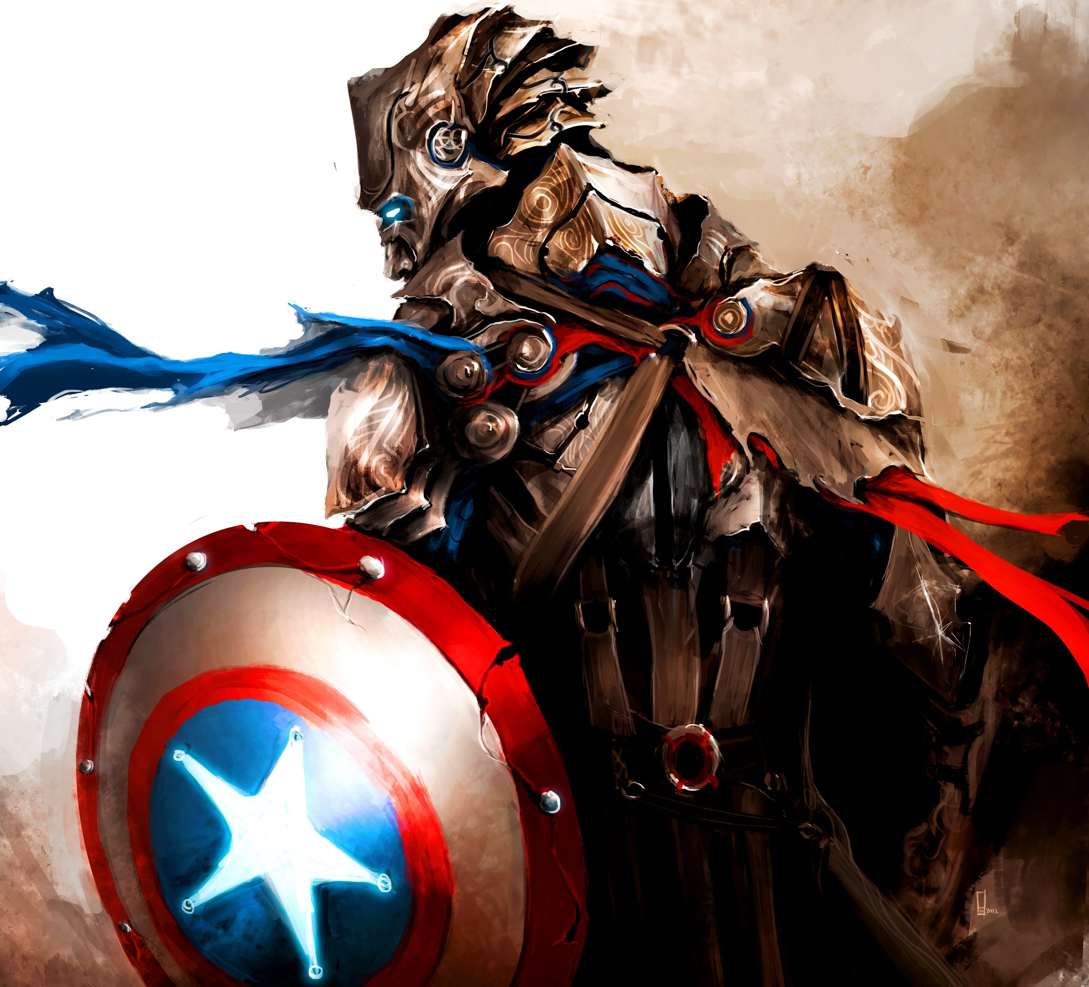 domestic animals, disguise, knight - Person, the first avenger, working animal, 2K, Steve Rogers, nature, domestic, animal wildlife, mask - disguise, character, HD Wallpaper