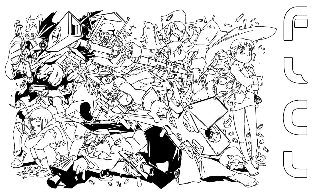 Canti, FLCL, Samejima Mamimi, Nandaba Naota, Haruhara Haruko, 720P, HD Wallpaper