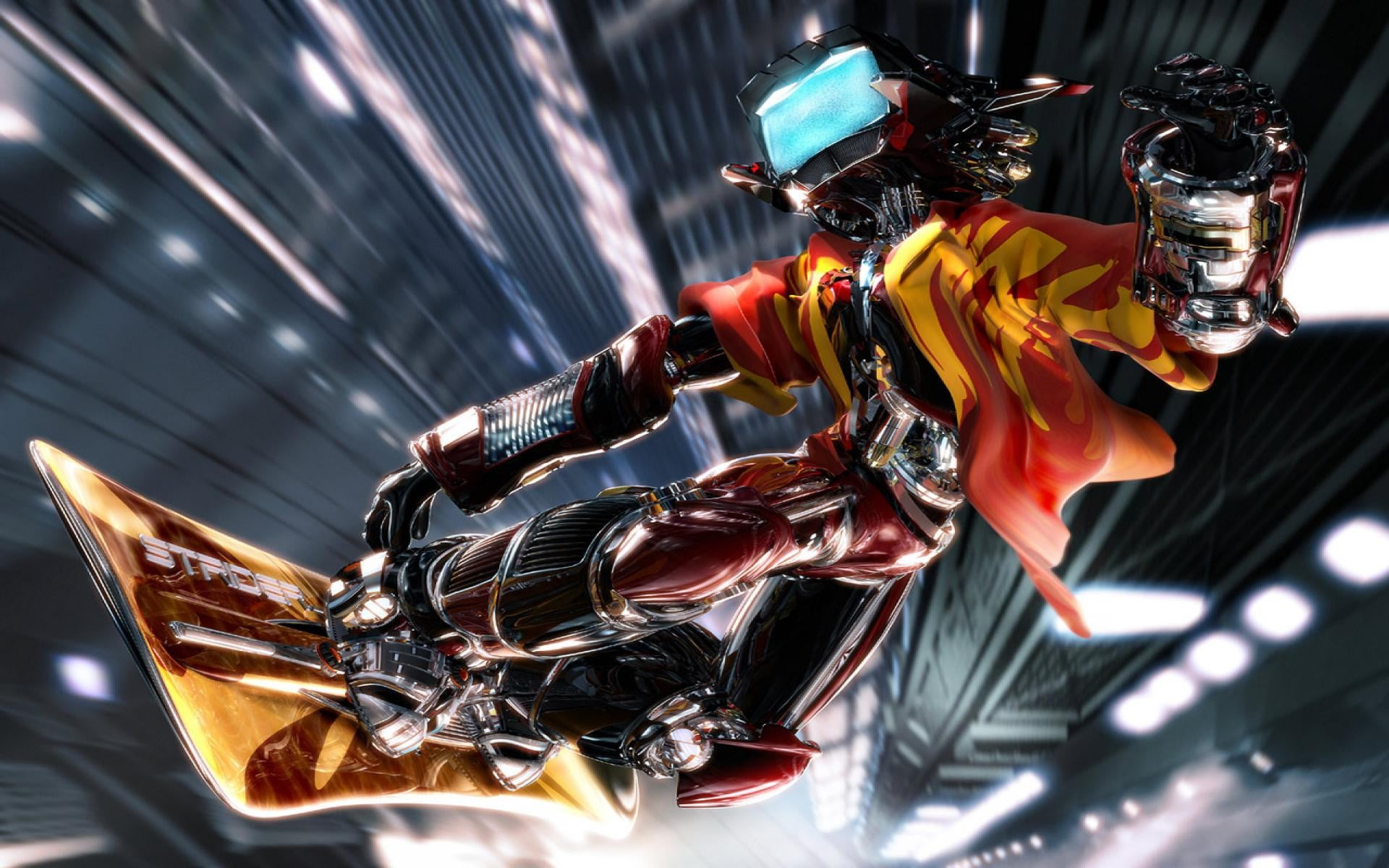 creativity, tilt, land vehicle, transportation, 1080P, metal, no people, low angle view, technology, nature, close-up, representation, FLCL, reflection, HD Wallpaper