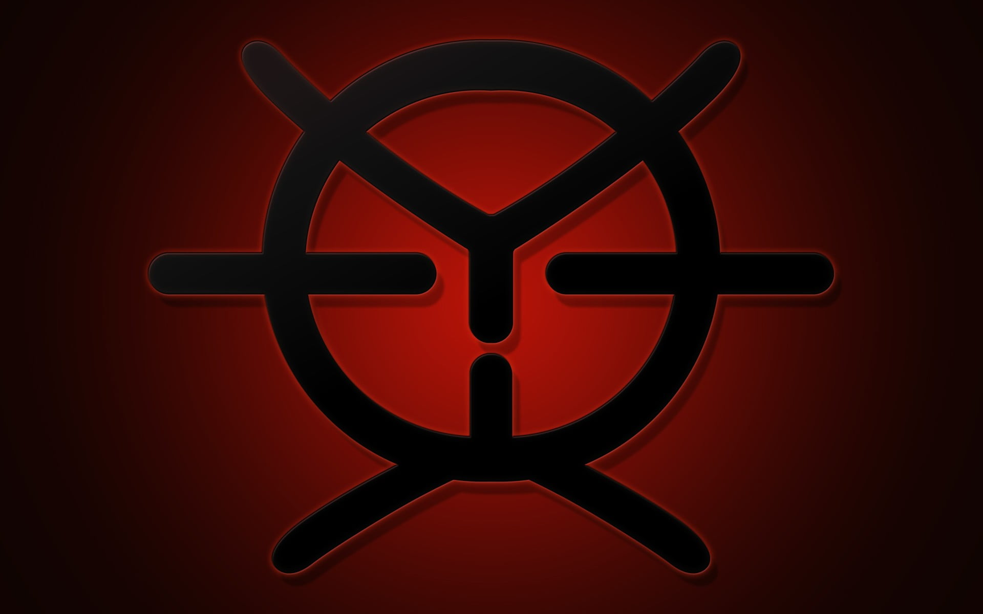 FLCL, pattern, logo, people, evil, design, red, black, close-up, symmetry, symbol, anime, man made object, black color, 1080P, luxury, backgrounds, sign, HD Wallpaper