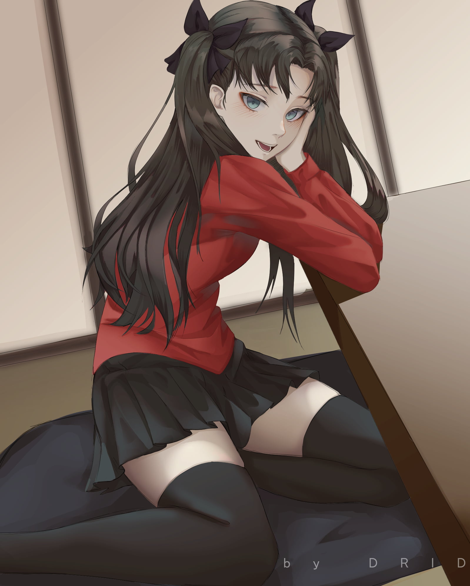 Fate/Stay Night, anime girls, Drid, 1080P, anime, portrait display, Tohsaka Rin, Phone HD Wallpaper