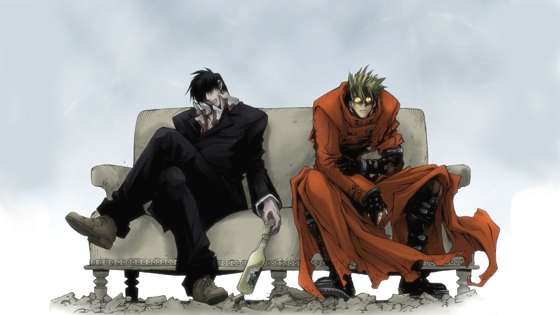 two people, women, young adult, men, 1080P, people, Anime, indoors, portrait, traditional clothing, well-dressed, chair, sitting, black color, clothing, HD Wallpaper