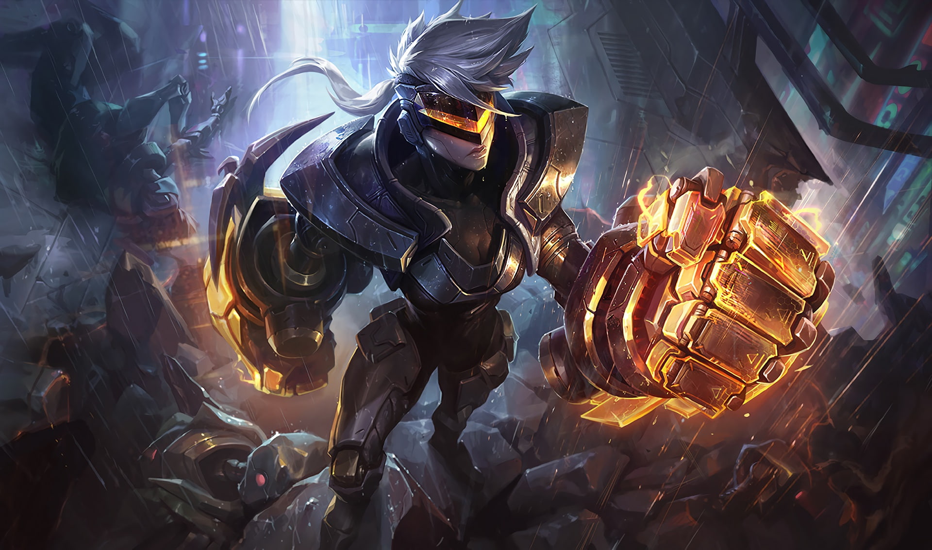 Artwork, Knuckles, Rain, Fragments, Splash, 1080P, LoL, Vi, Wai, Costume, Corpses, Art, PROJECT, League Of Legends, HD Wallpaper