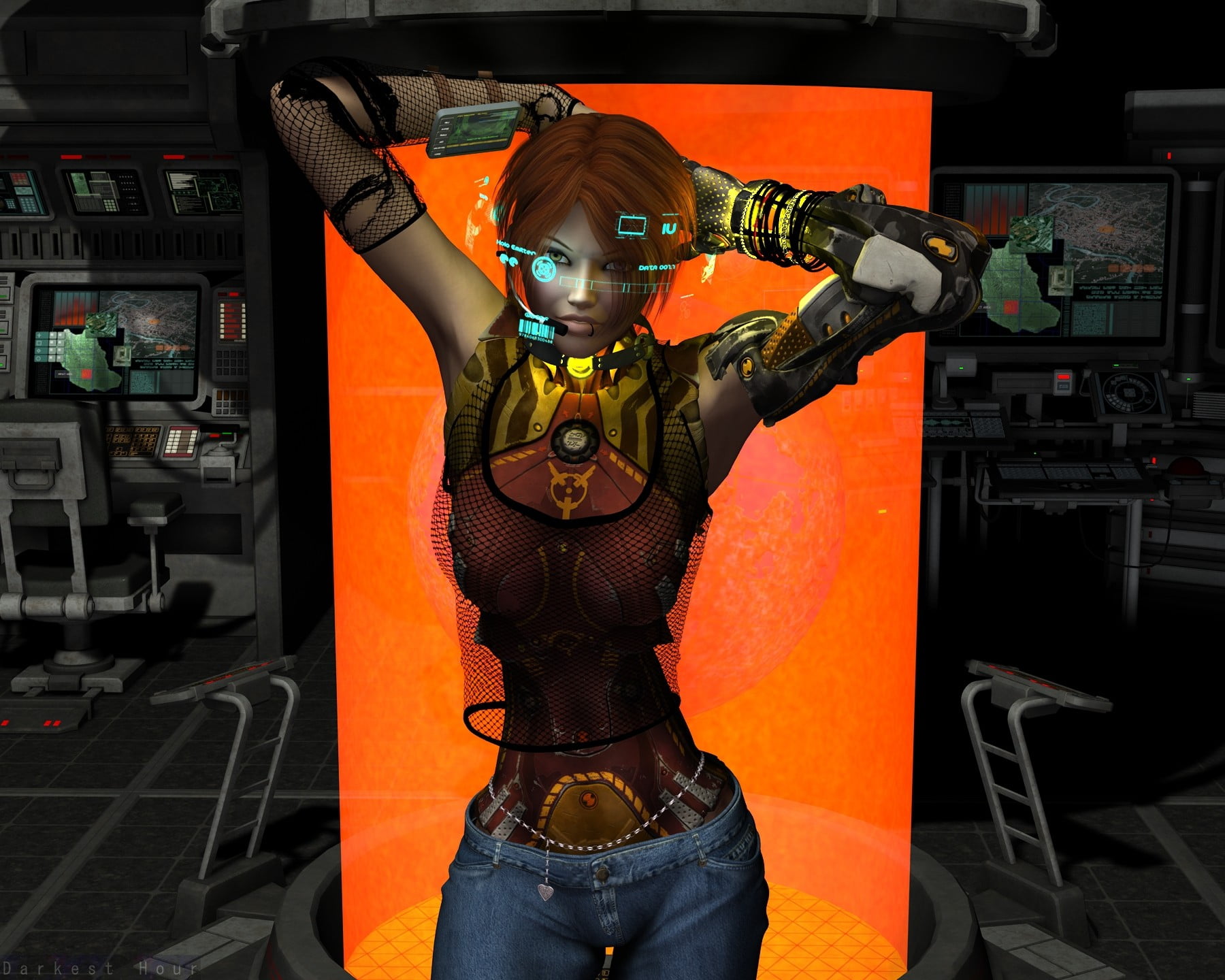 borderlands, occupation, front view, robot, control, orange color, indoors, cyborg, human body part, mode of transportation, machinery, character, technology, HD Wallpaper