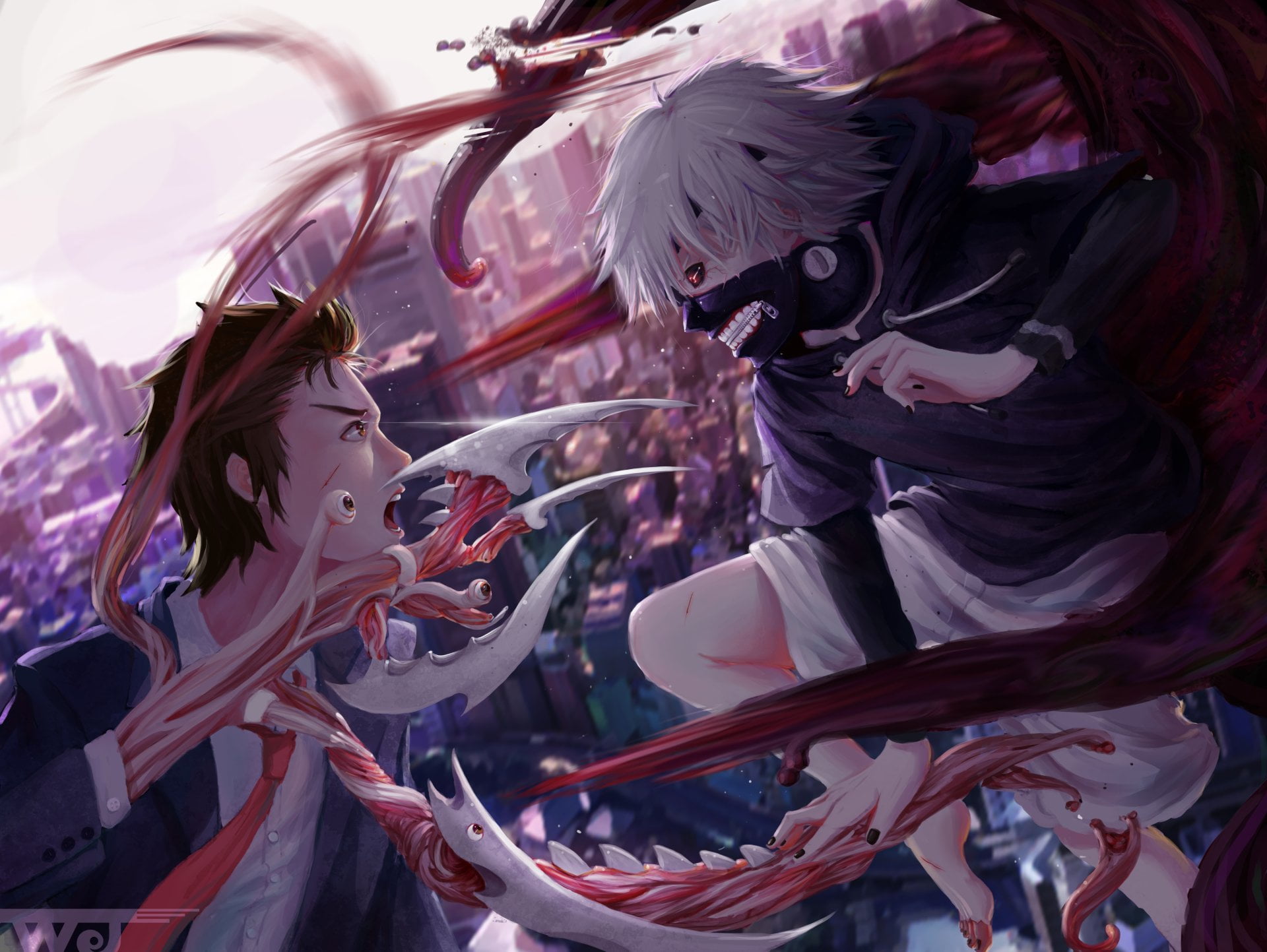 kaneki, Shinichi Izumi, close-up, creativity, 1080P, art and craft, motion, women, mask - disguise, pink color, indoors, real people, craft, HD Wallpaper