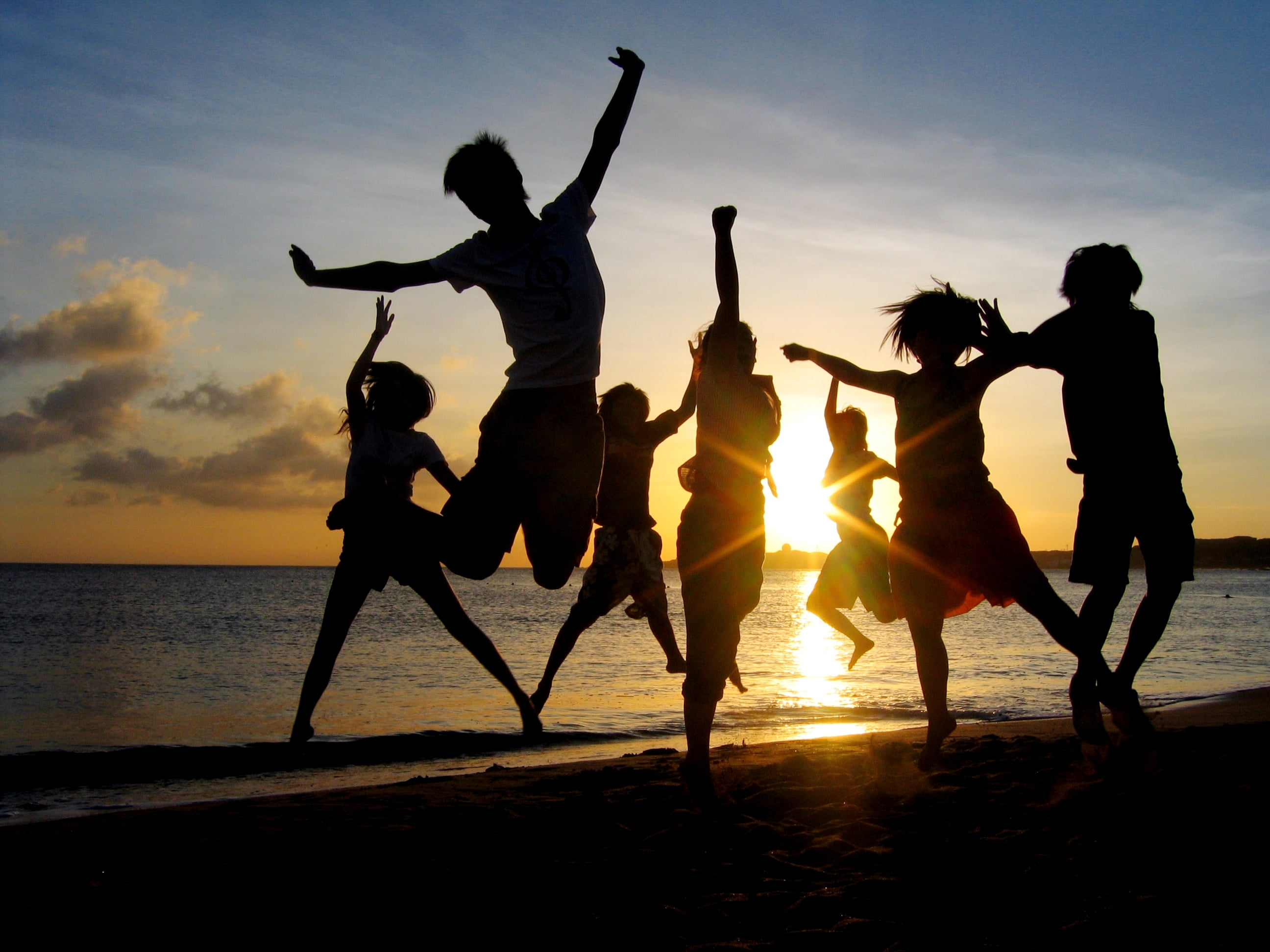 vacations, human arm, celebration, group Of People, beach, summer, 2K, dancing, freedom, enjoyment, dusk, full length, sun, young Adult, coastline, joy, HD Wallpaper