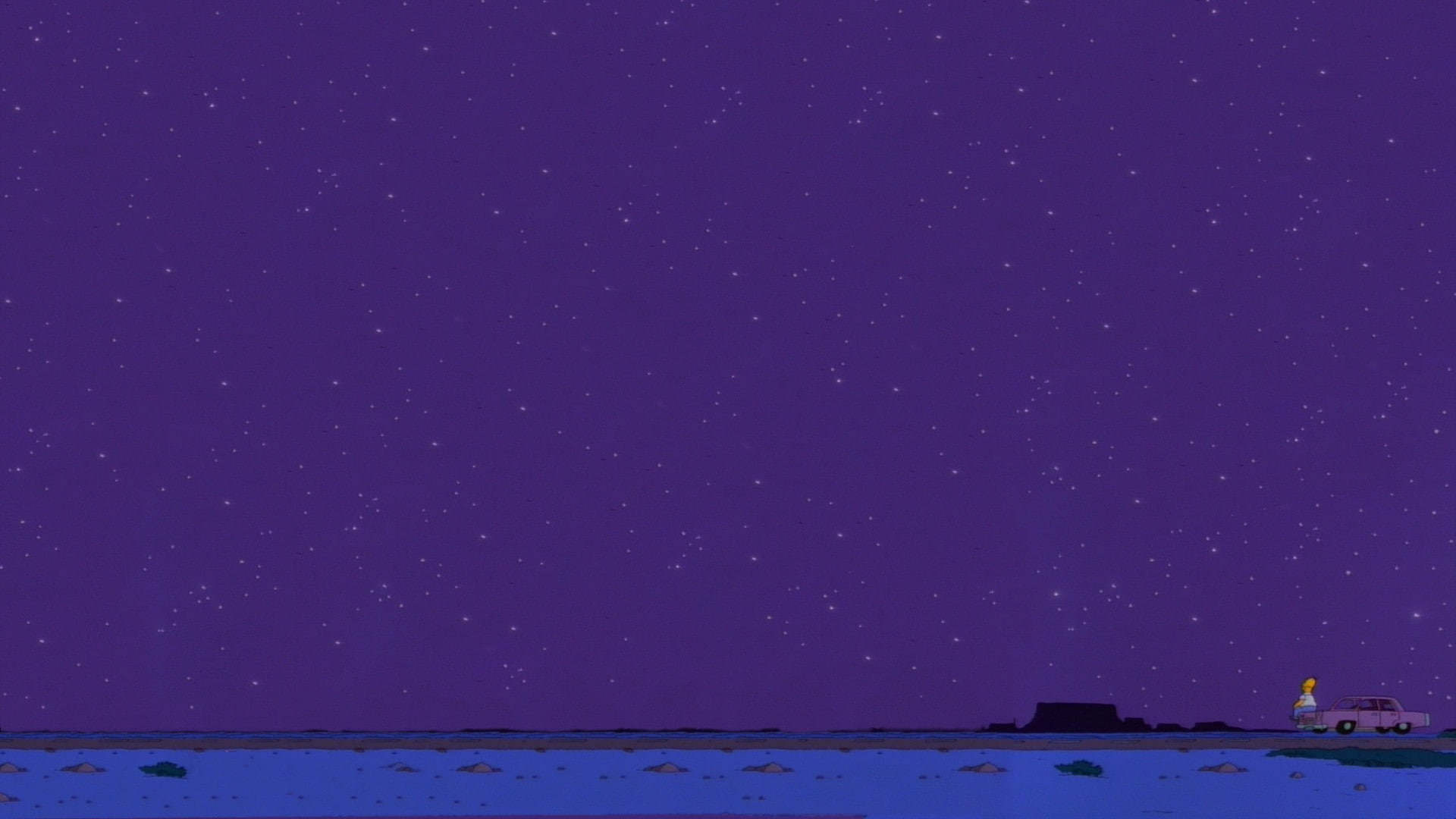 sky, stars, blue, no people, star, built structure, The Simpsons, building exterior, outdoors, night, astronomy, star - space, space, nature, scenics - nature, HD Wallpaper