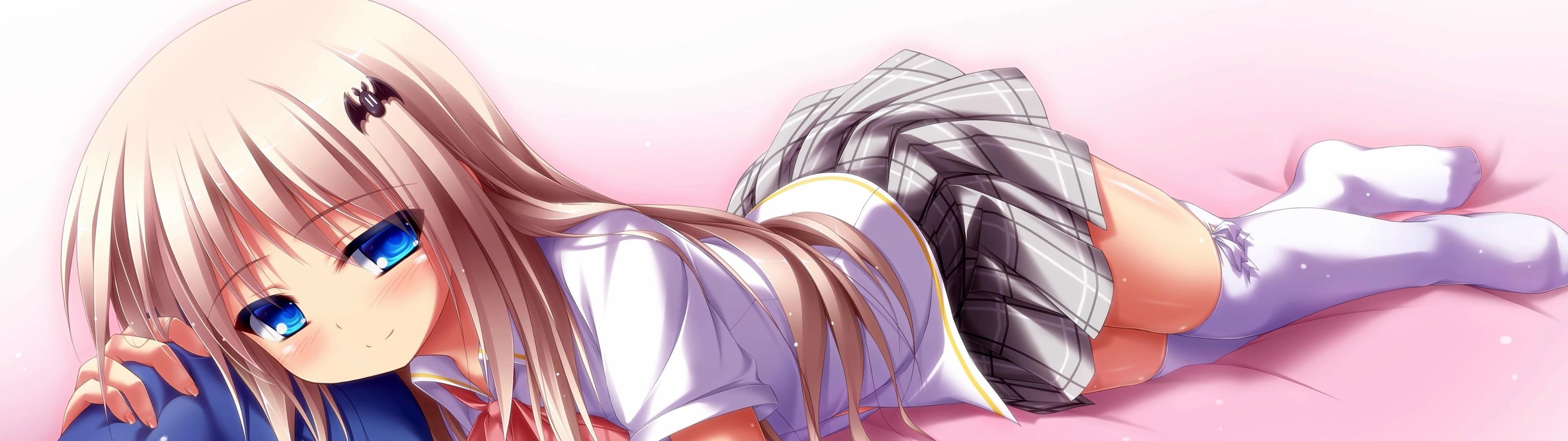 shiny, dual monitors, fashion, anime, choice, female, thigh-highs, multi colored, in a row, panoramic, group, brown, studio shot, indoors, no people, large group of objects, HD Wallpaper