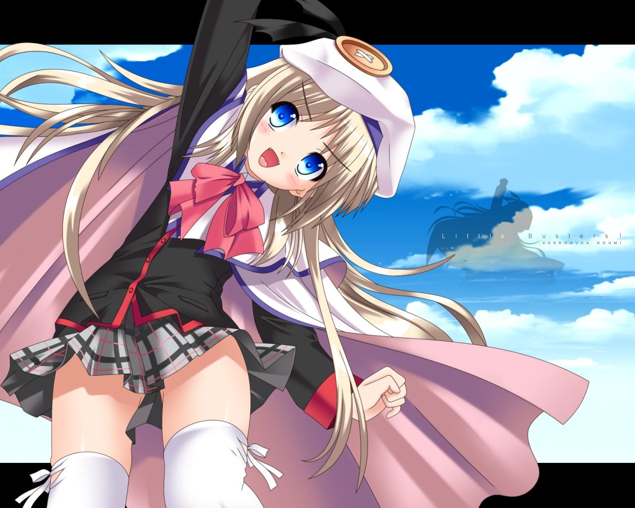 day, blond hair, cloud - sky, Noumi Kudryavka, leisure activity, 720P, beautiful woman, real people, outdoors, hairstyle, representation, Little Busters!, HD Wallpaper