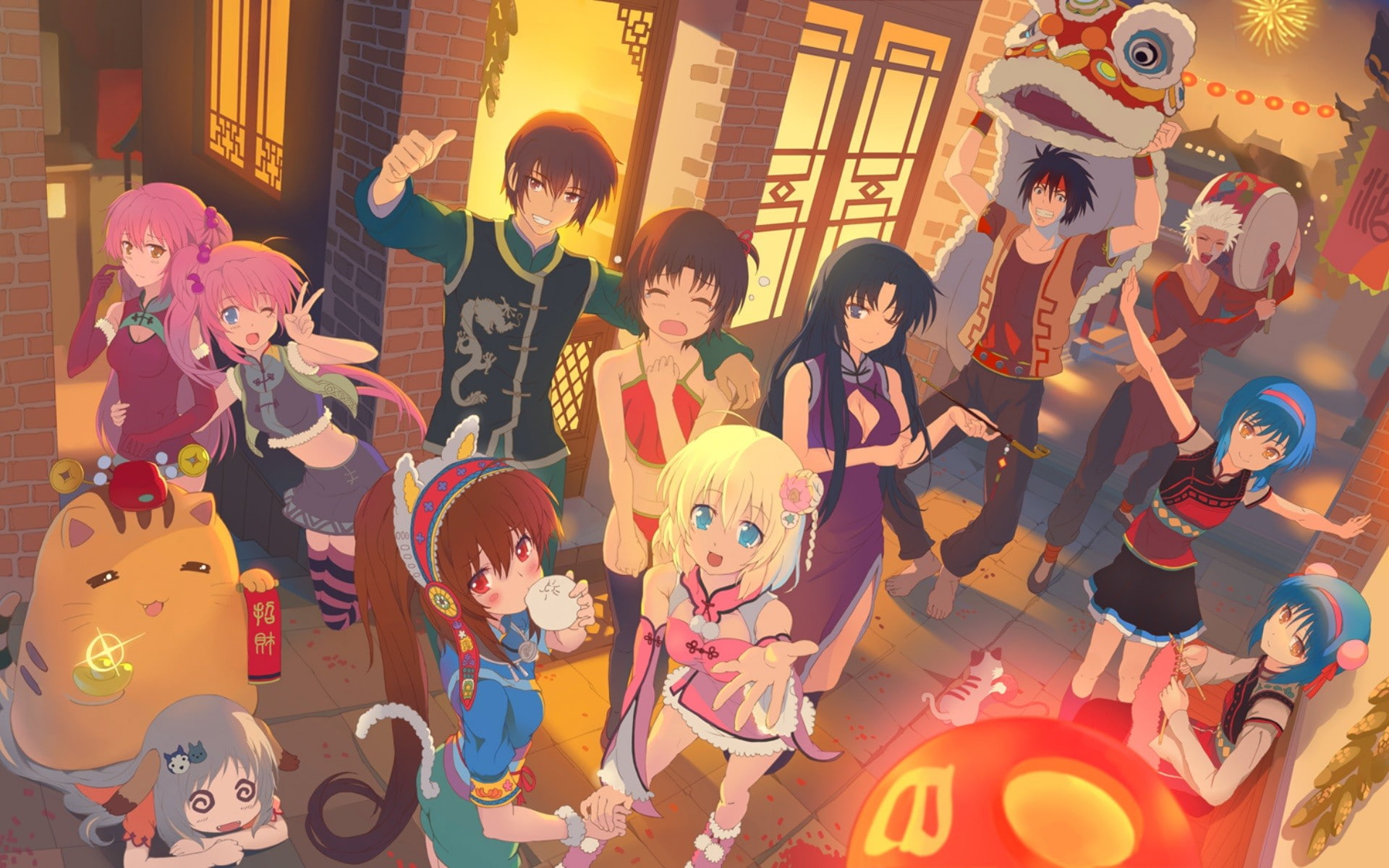 Little Busters!, lifestyles, event, happiness, costume, real people, Inohara Masato, adult, people, Kamikita Komari, women, celebration, group of people, HD Wallpaper