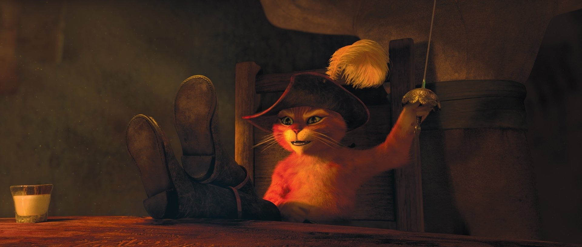one animal, Puss In Boots, front view, looking, animal themes, home interior, no people, domestic animals, Movie, vertebrate, animal body part, animal, HD Wallpaper