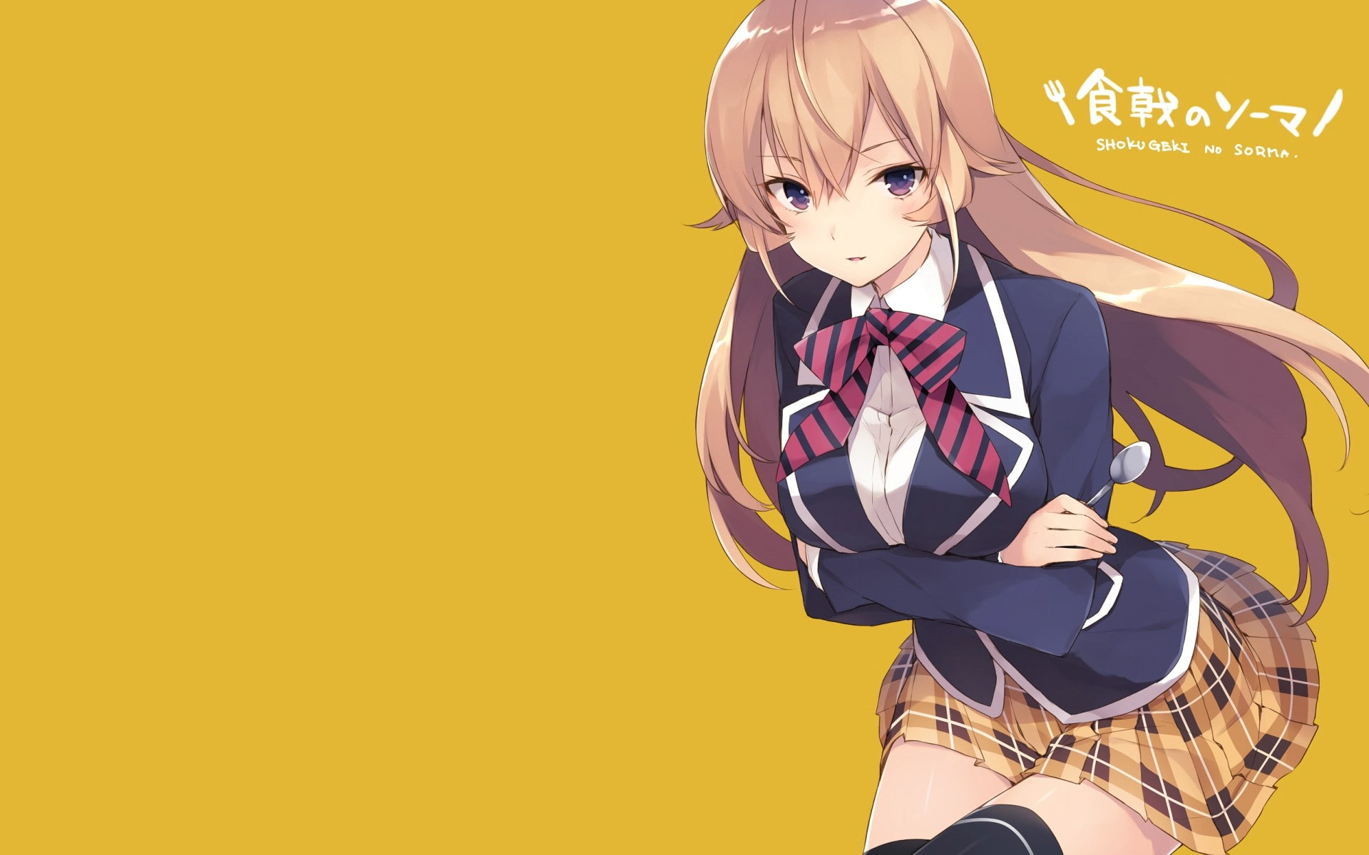 1080P, anime girls, Shokugeki no Souma, thigh-highs, Nakiri Erina, HD Wallpaper