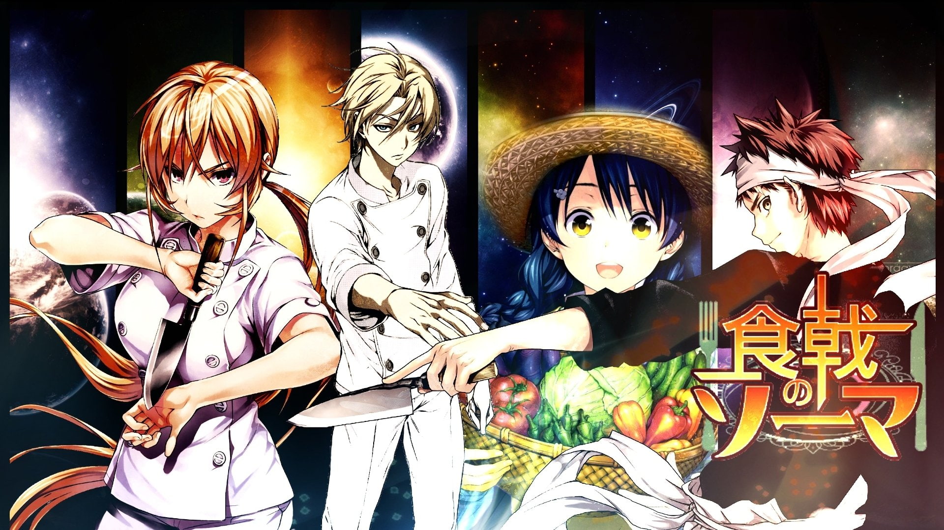 Food Wars: Shokugeki no Soma, 1080P, Erina Nakiri, Takumi Aldini, Sōma Yukihira, Anime, Megumi Tadokoro, HD Wallpaper