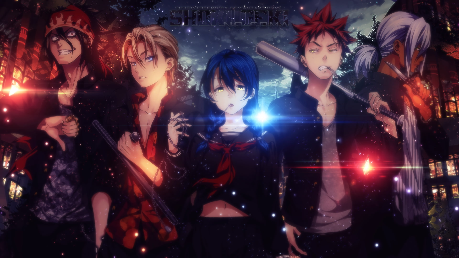 Food Wars: Shokugeki no Soma, Akira Hayama, 1080P, Megumi Tadokoro, Sōma Yukihira, Takumi Aldini, Anime, Ryō Kurokiba, HD Wallpaper