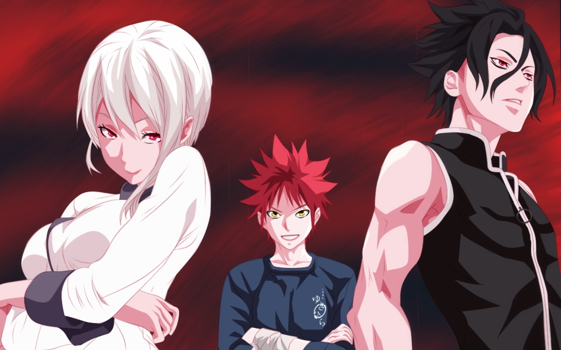 1080P, Food Wars: Shokugeki no Soma, Anime, Sōma Yukihira, Alice Nakiri, Ryō Kurokiba, HD Wallpaper