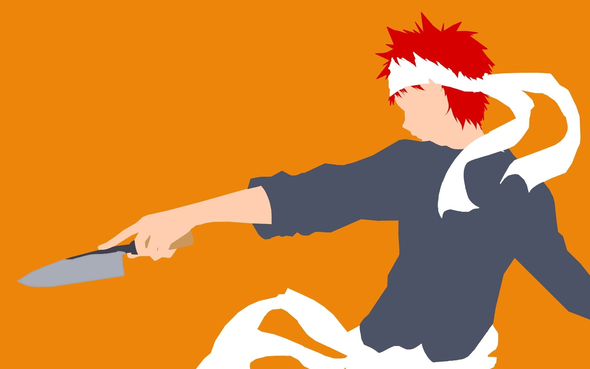 Sōma Yukihira, Minimalist, 1080P, Anime, Food Wars: Shokugeki no Soma, HD Wallpaper