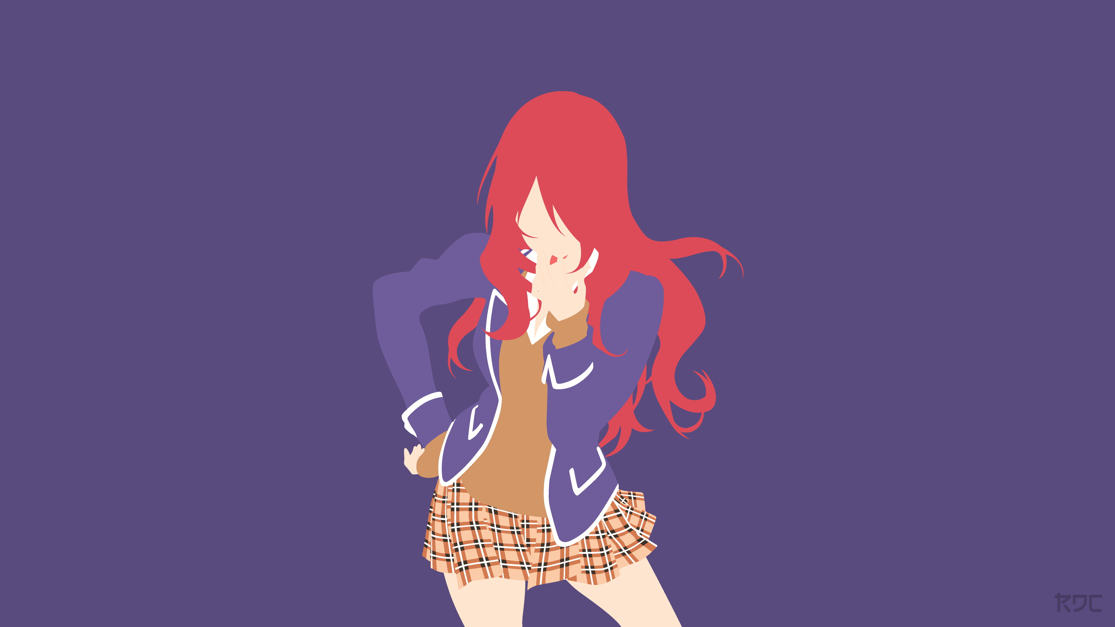 Anime, 4K, Red Hair, Rindō Kobayashi, Girl, Skirt, Shokugeki No Soma, Minimalist, Long Hair, Food Wars: Shokugeki no Soma, HD Wallpaper