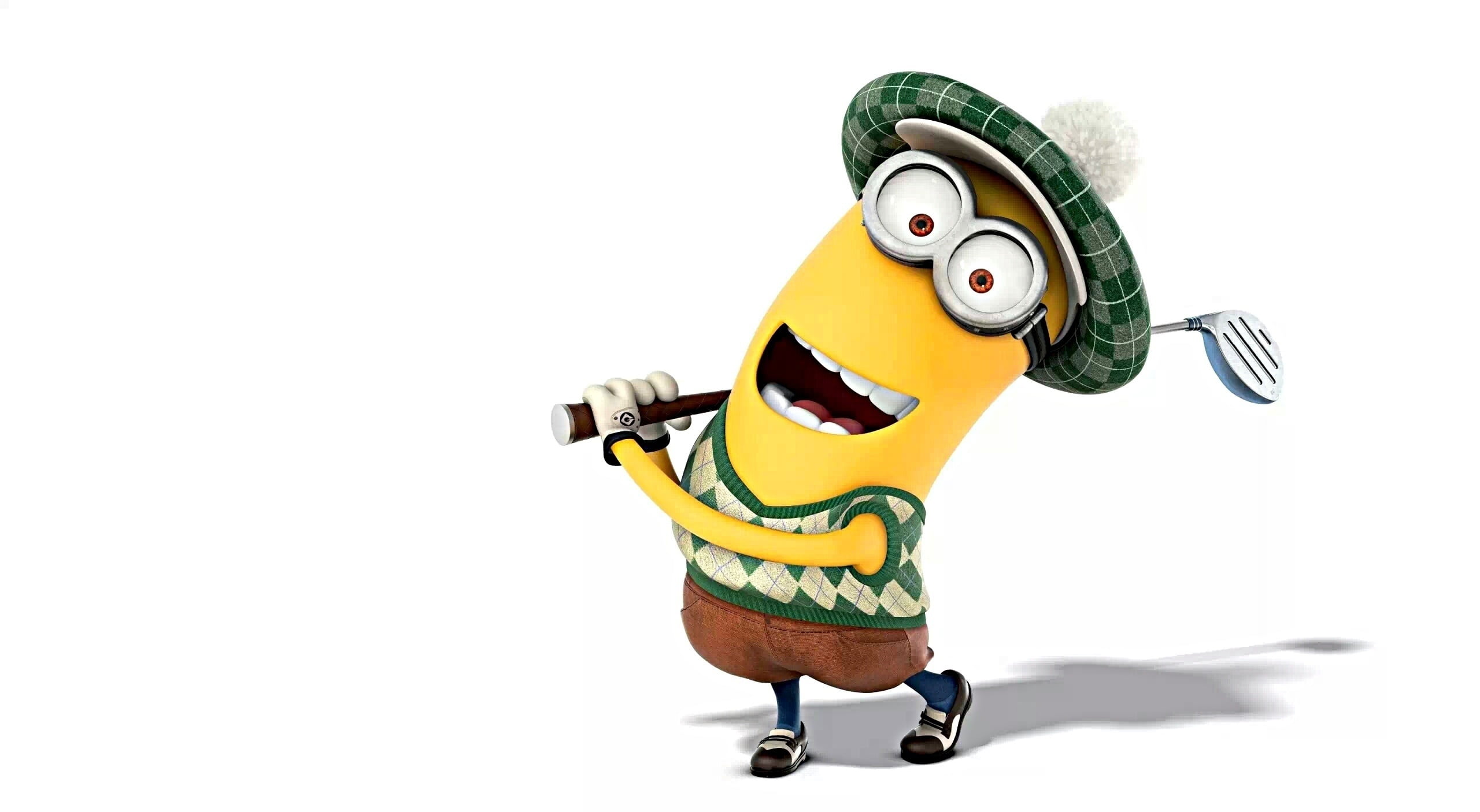 animal representation, characters, kevin, humor, minions, despicable me, yellow, representation, studio shot, close-up, white background, single object, HD Wallpaper