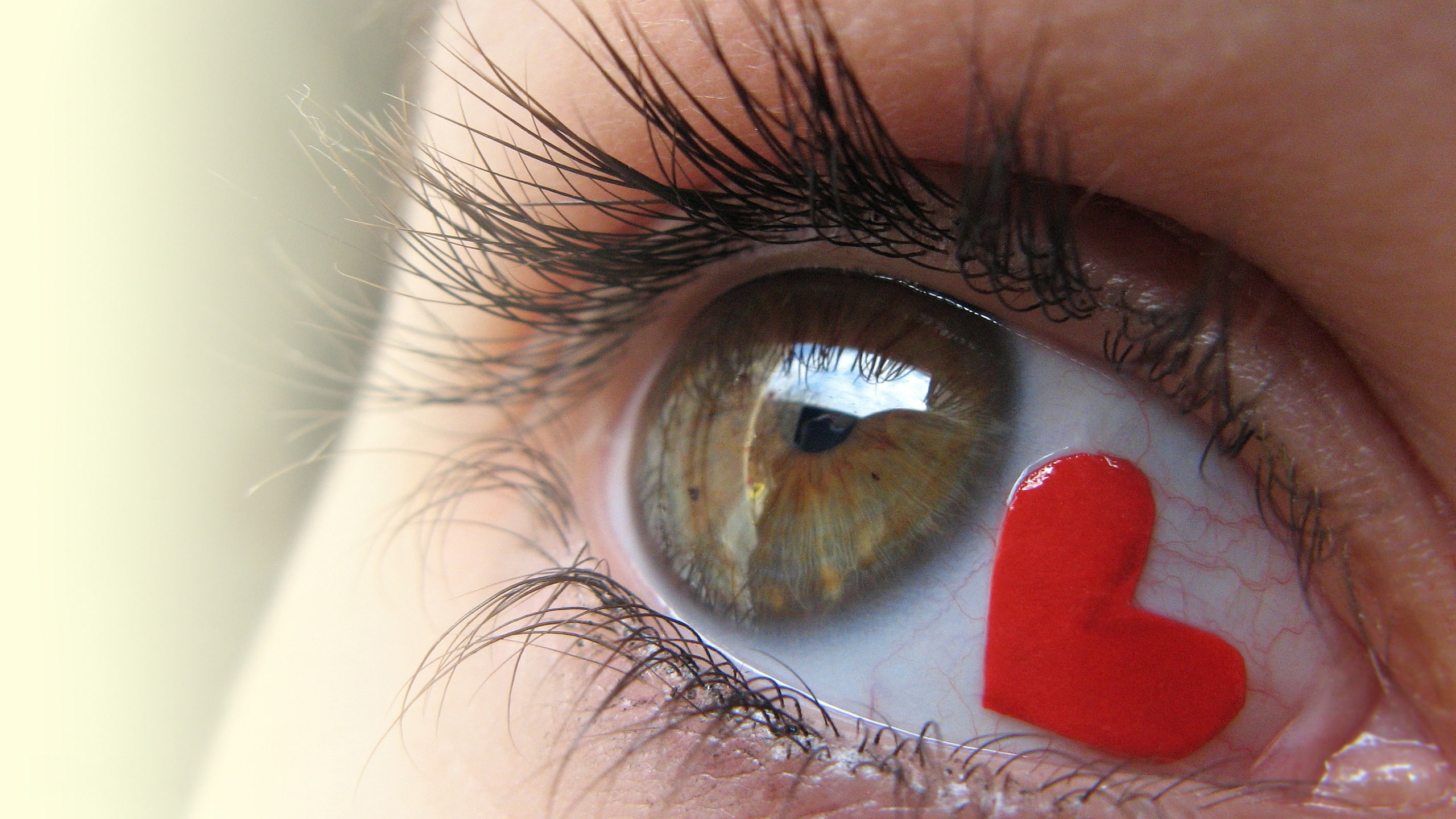 Glance, 2K, Eye, Love, Heart, HD Wallpaper