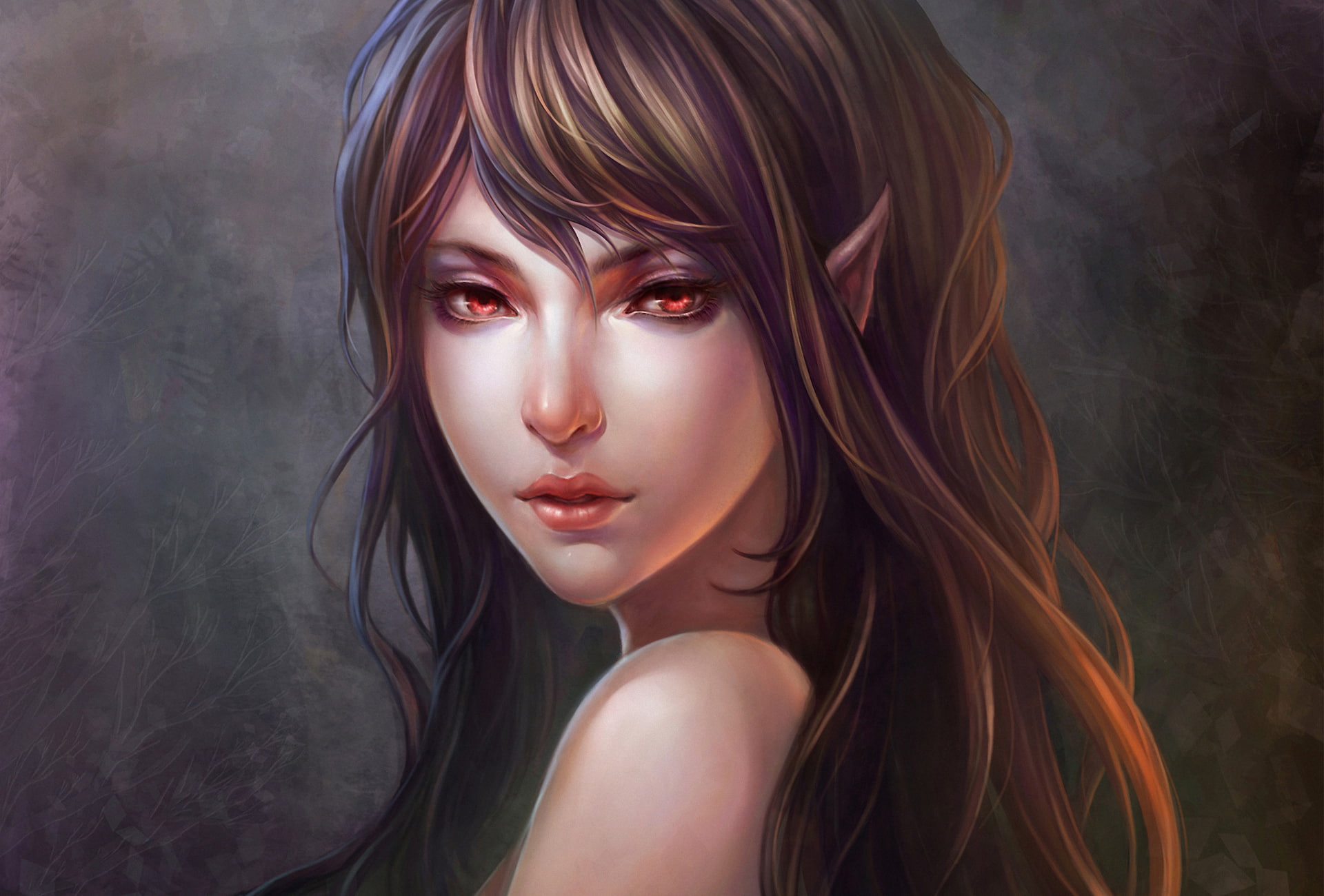 Brown, Elves, Glance, elf, Fantasy, 1080P, Face, haired, HD Wallpaper