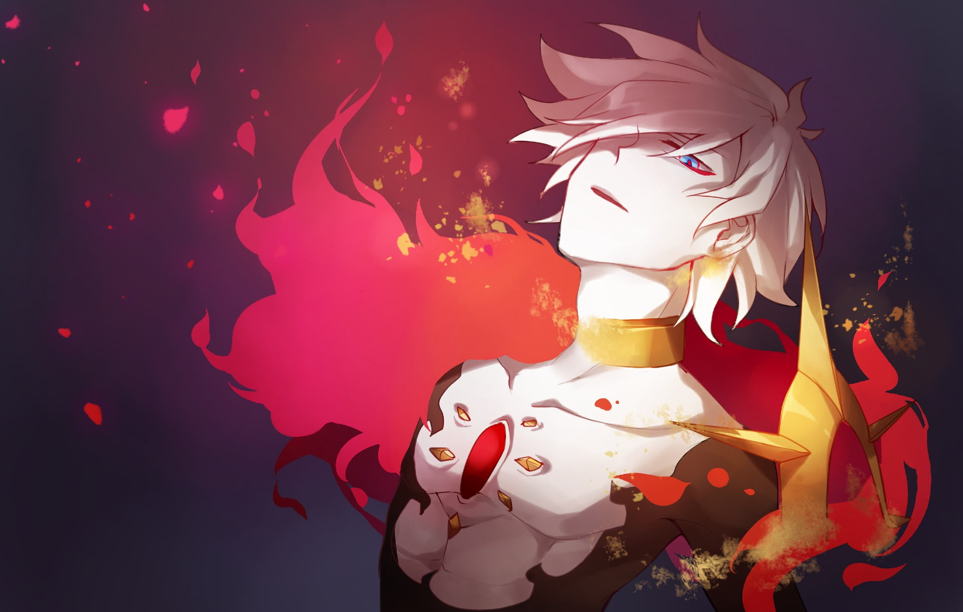 Fate Series, creativity, representation, 1080P, night, indoors, illuminated, anime boys, human representation, male likeness, red, celebration, festival, HD Wallpaper