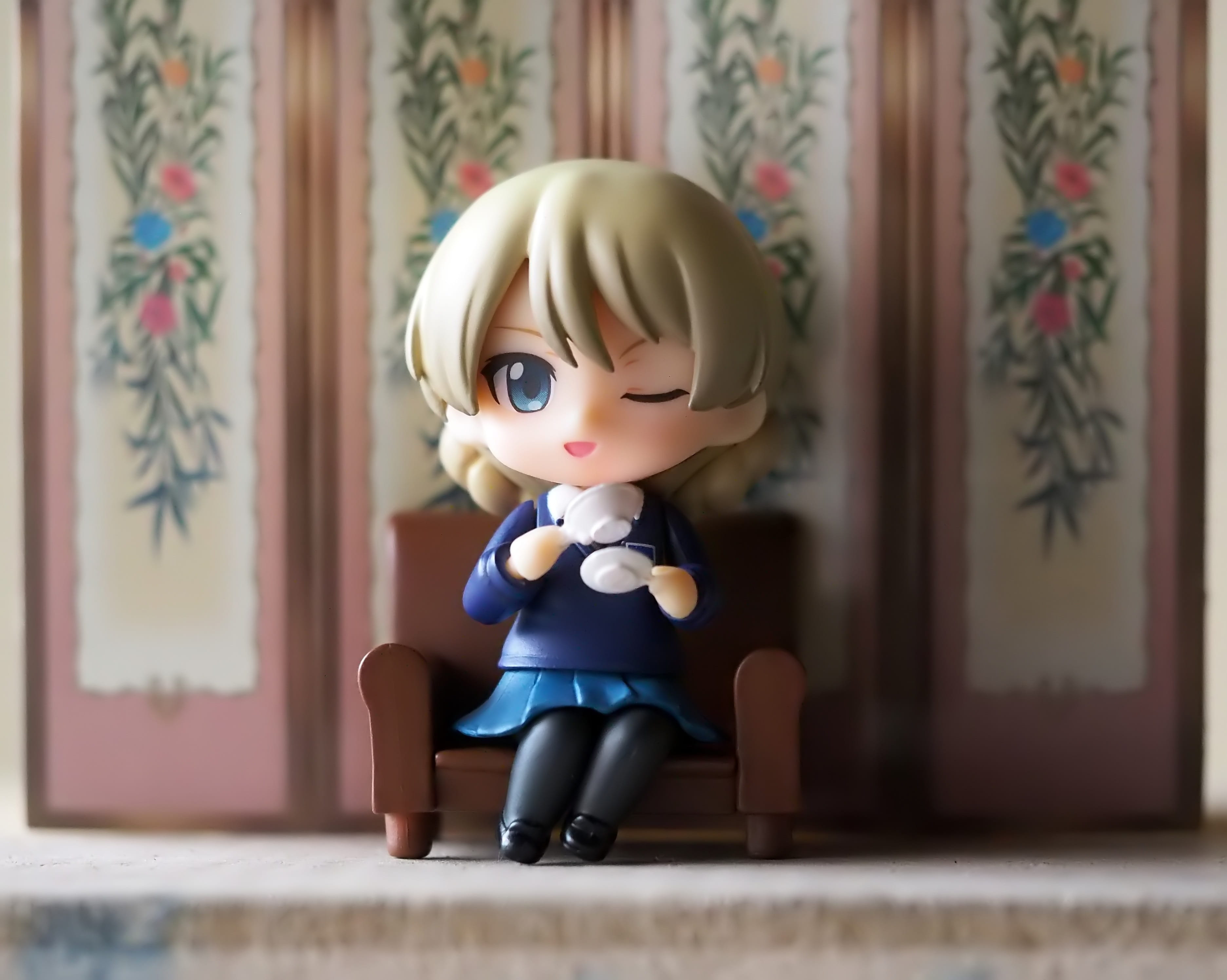 small, innocence, female, and, table, focus on foreground, series, doll, art and craft, indoors, male likeness, tea, lady, childhood, toy, character, anime, HD Wallpaper