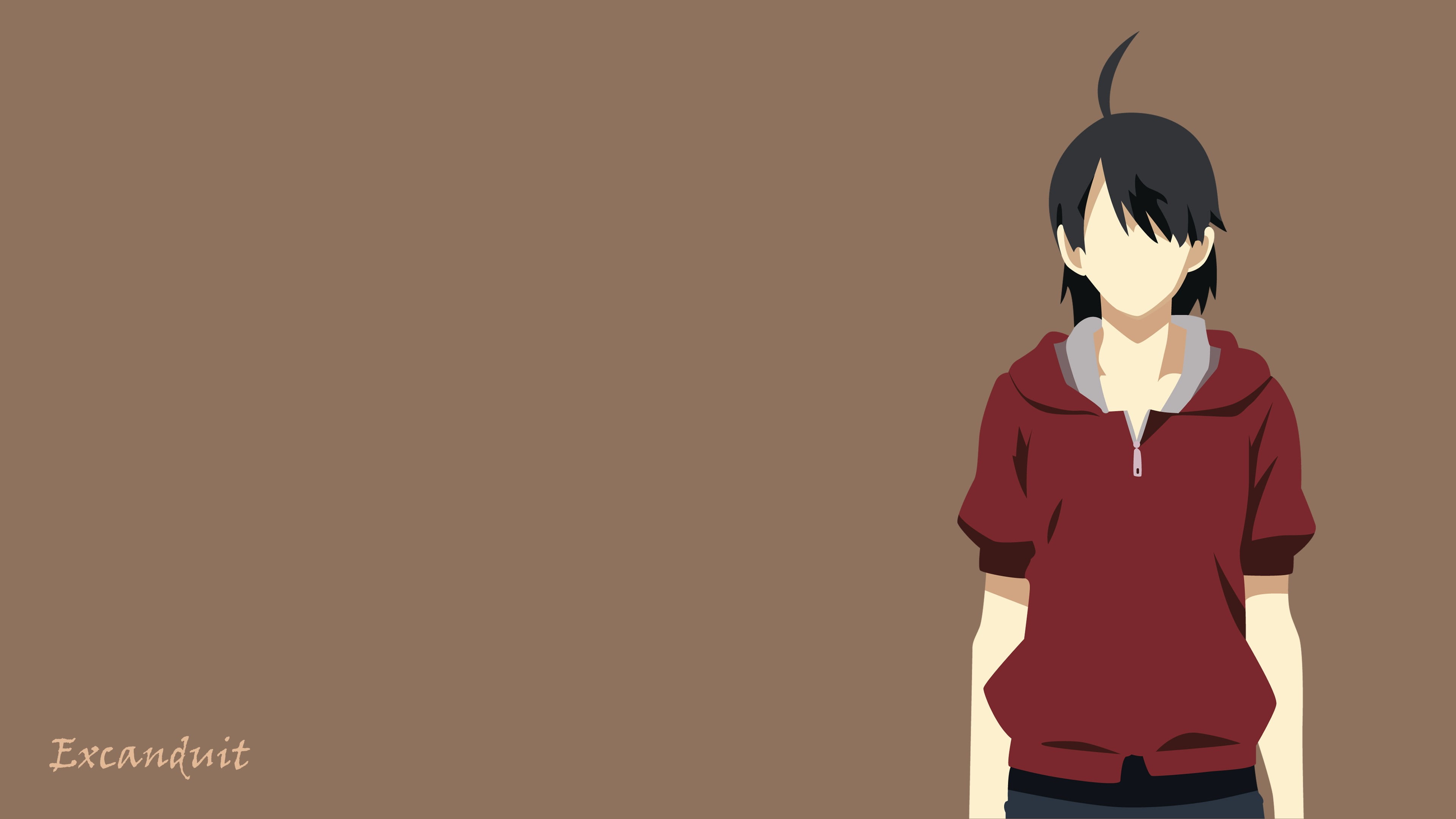 clothing, men, women, lifestyles, one person, costume, Araragi Koyomi, rear view, standing, casual clothing, copy space, adult, red, leisure activity, Monogatari Series, HD Wallpaper