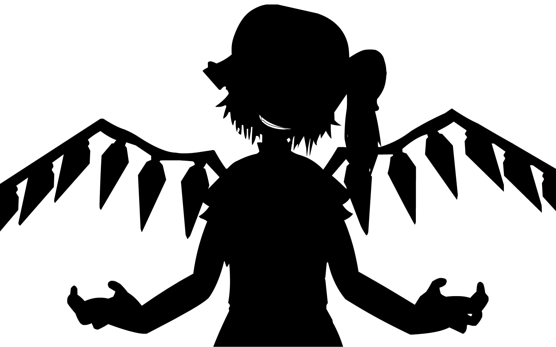 hd, bad, flandre, apple, Touhou, art, scarlet, x, monochrome, 1080P, technology, HD Wallpaper