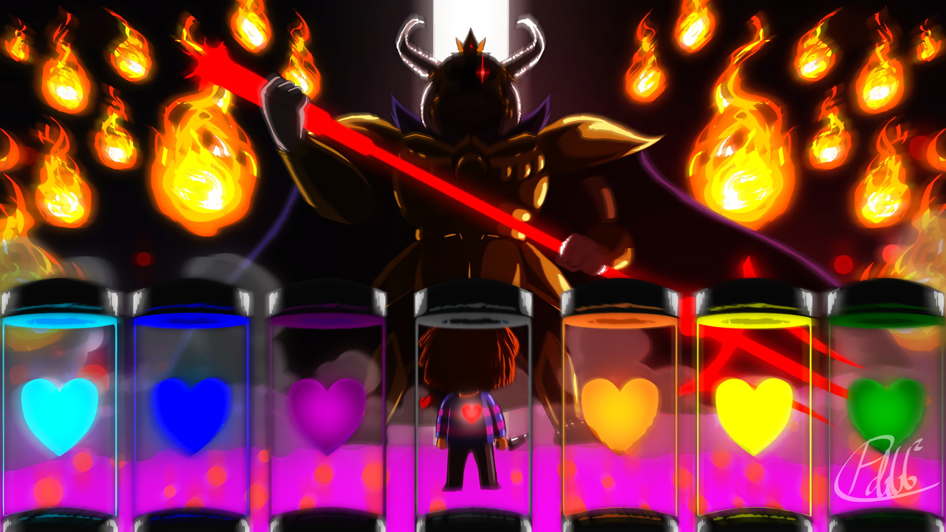 Undertale, Asgore (Undertale), Video Game, 1080P, Frisk (Undertale), HD Wallpaper